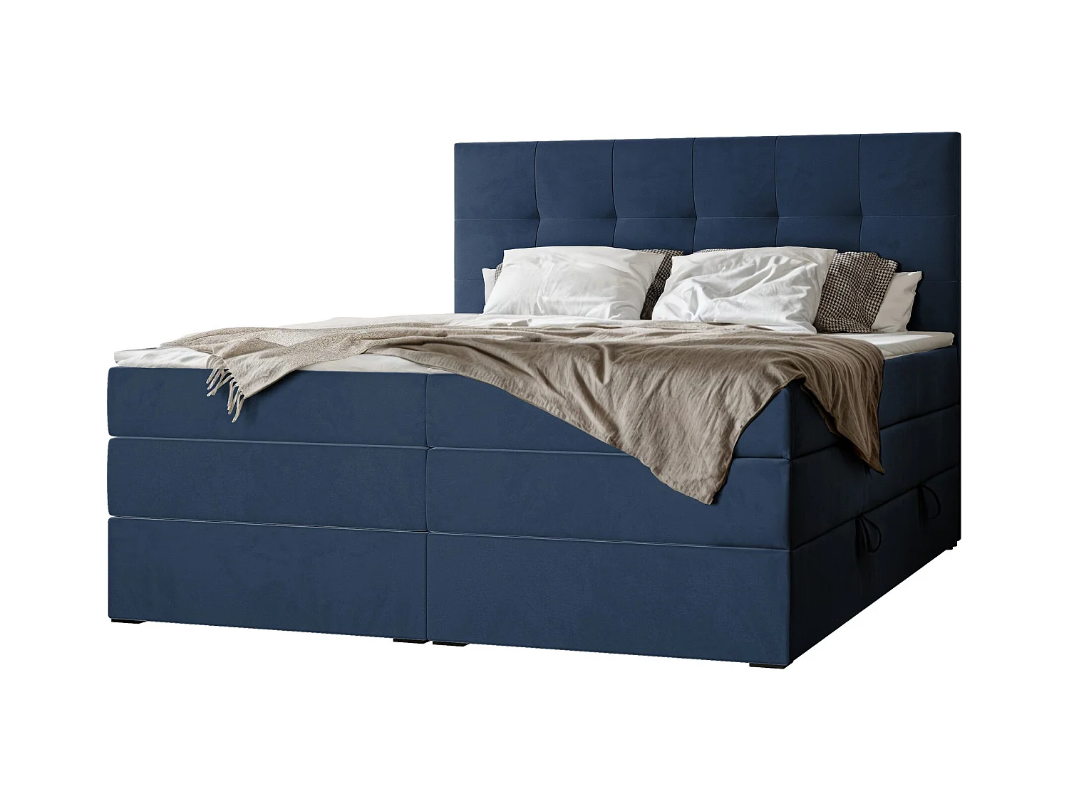 Lit continental rembourré avec surmatelas, bleu - 160x200 - AZARIO