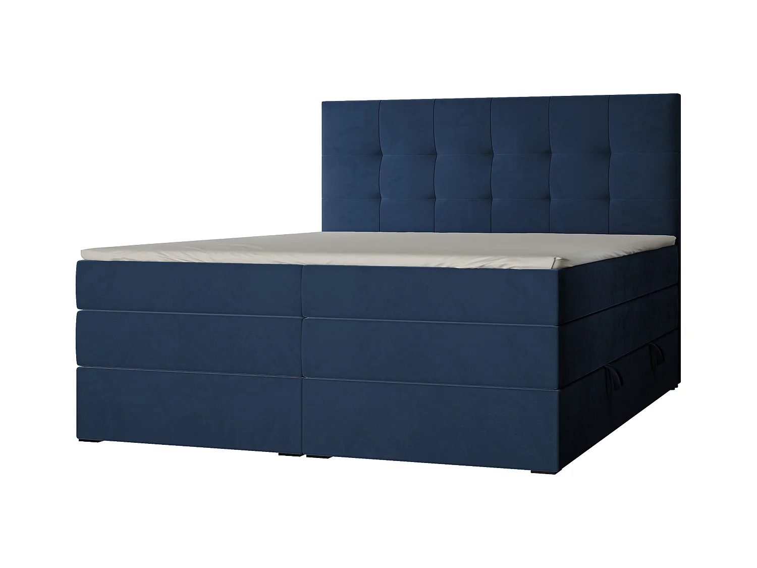 Lit continental rembourré avec surmatelas, bleu - 180x200 - AZARIO