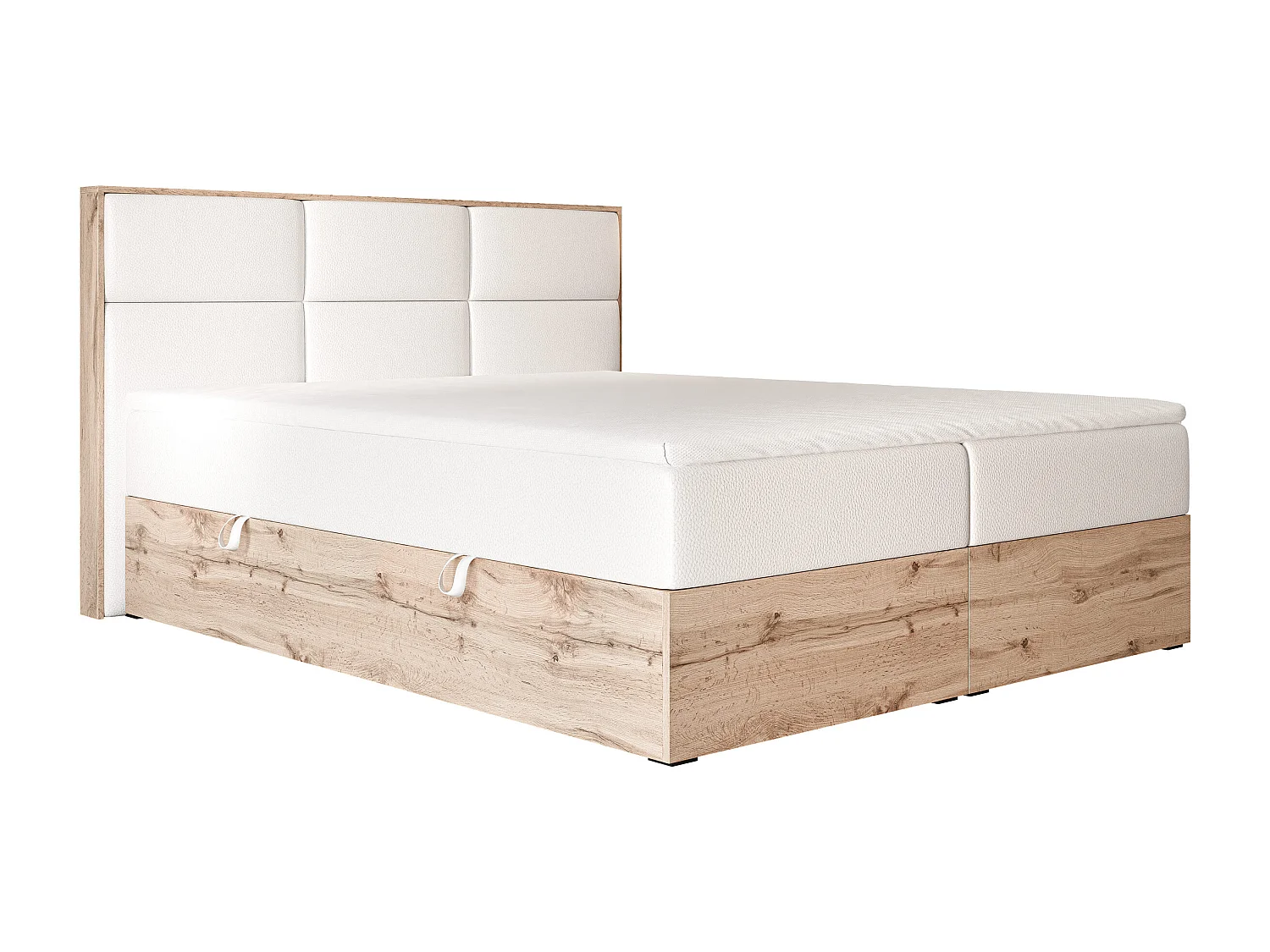 Lit continental rembourré avec surmatelas, blanc  - 160x200 - LAVIO
