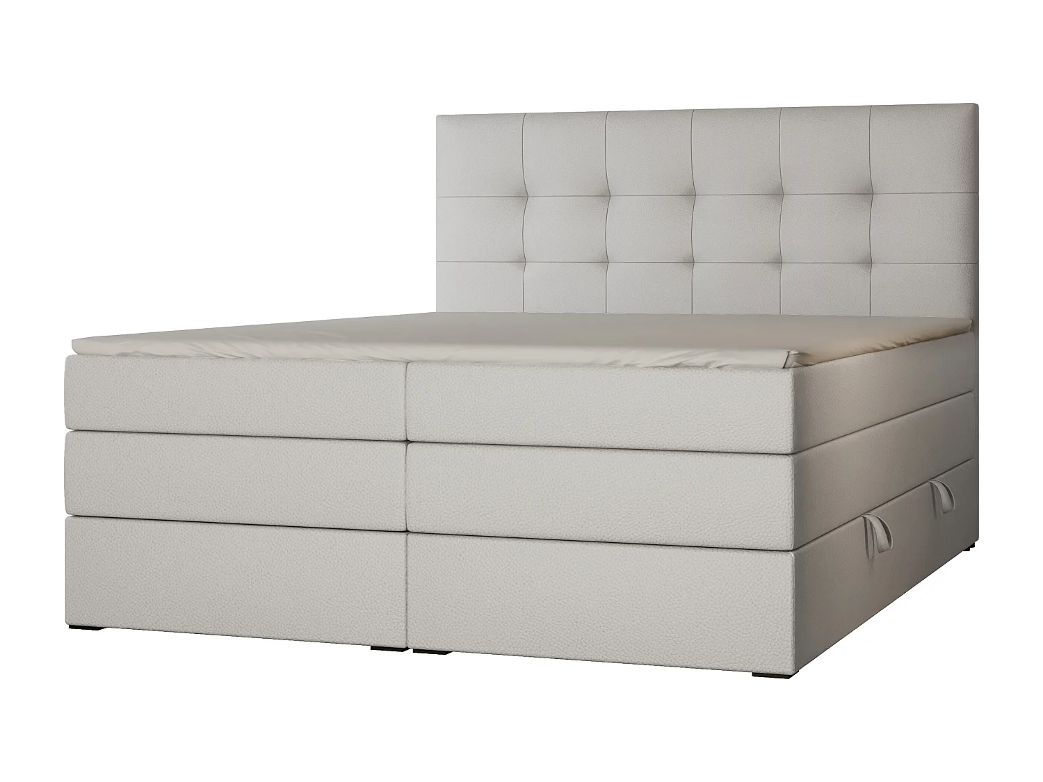 Lit continental rembourré avec surmatelas, blanc  - 160x200 - AZARIO