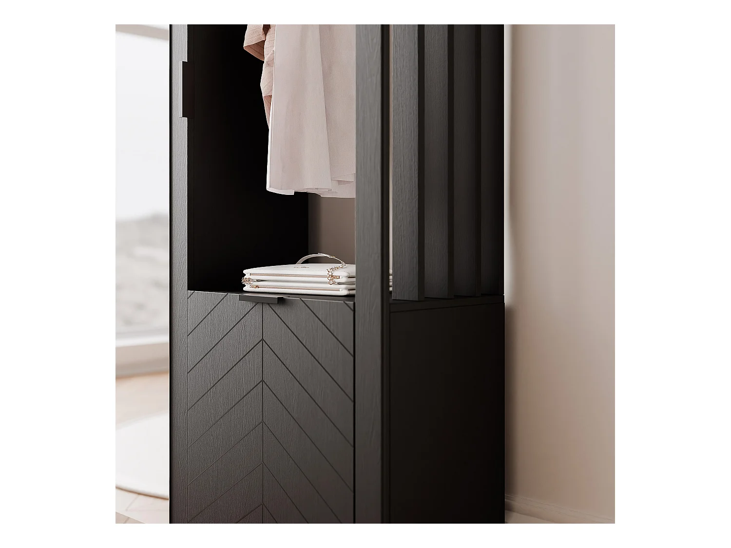 Armoire dressing avec miroir Noir