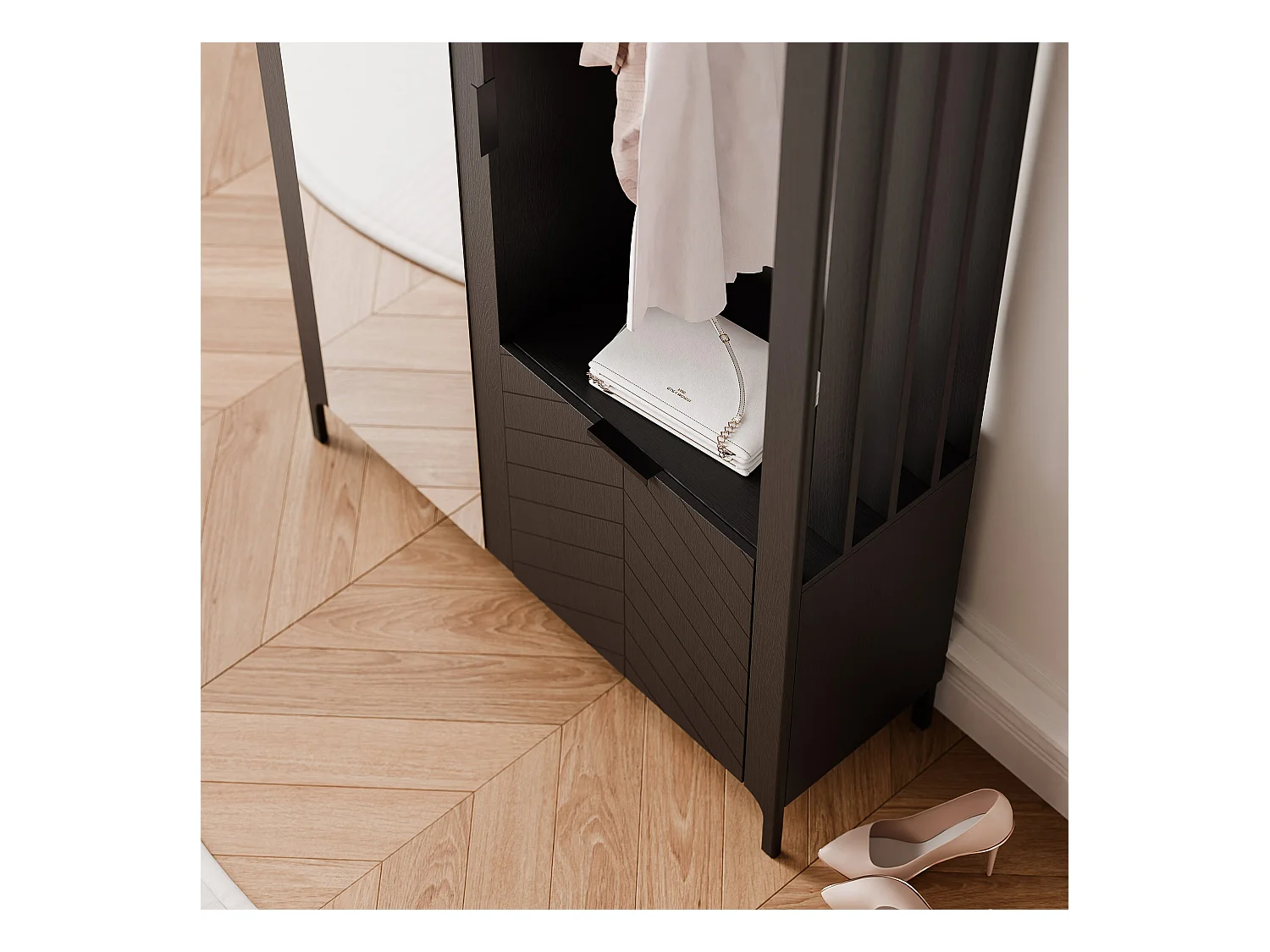 Armoire dressing avec miroir Noir