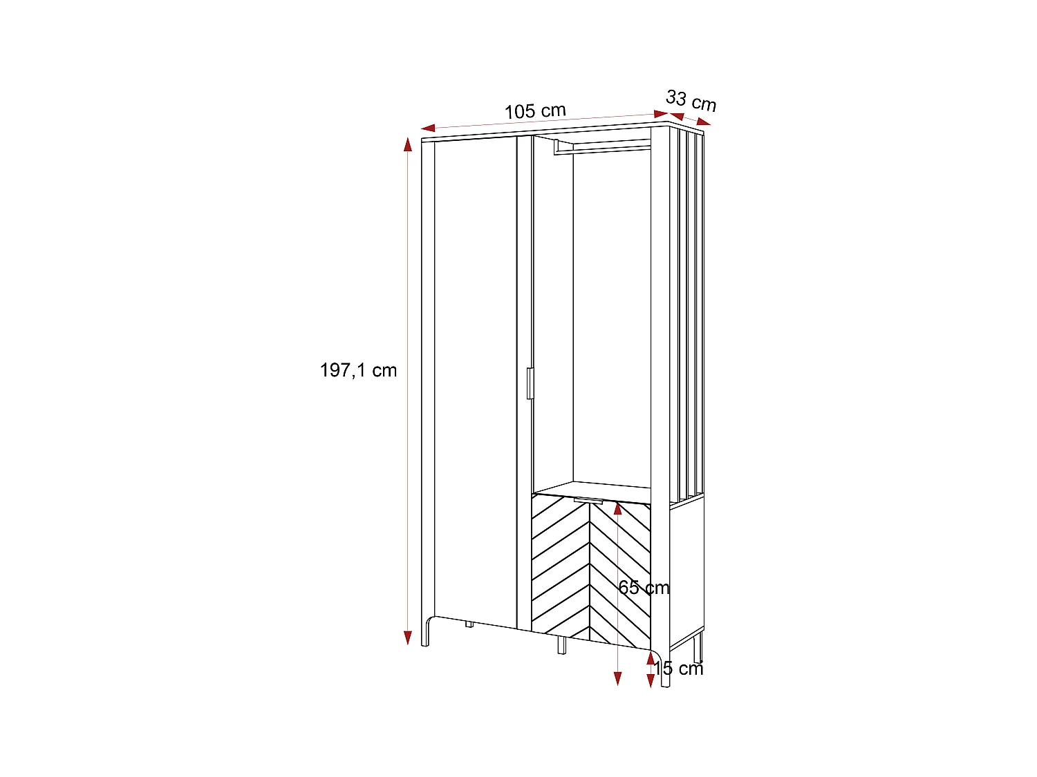 Armoire dressing avec miroir Noir