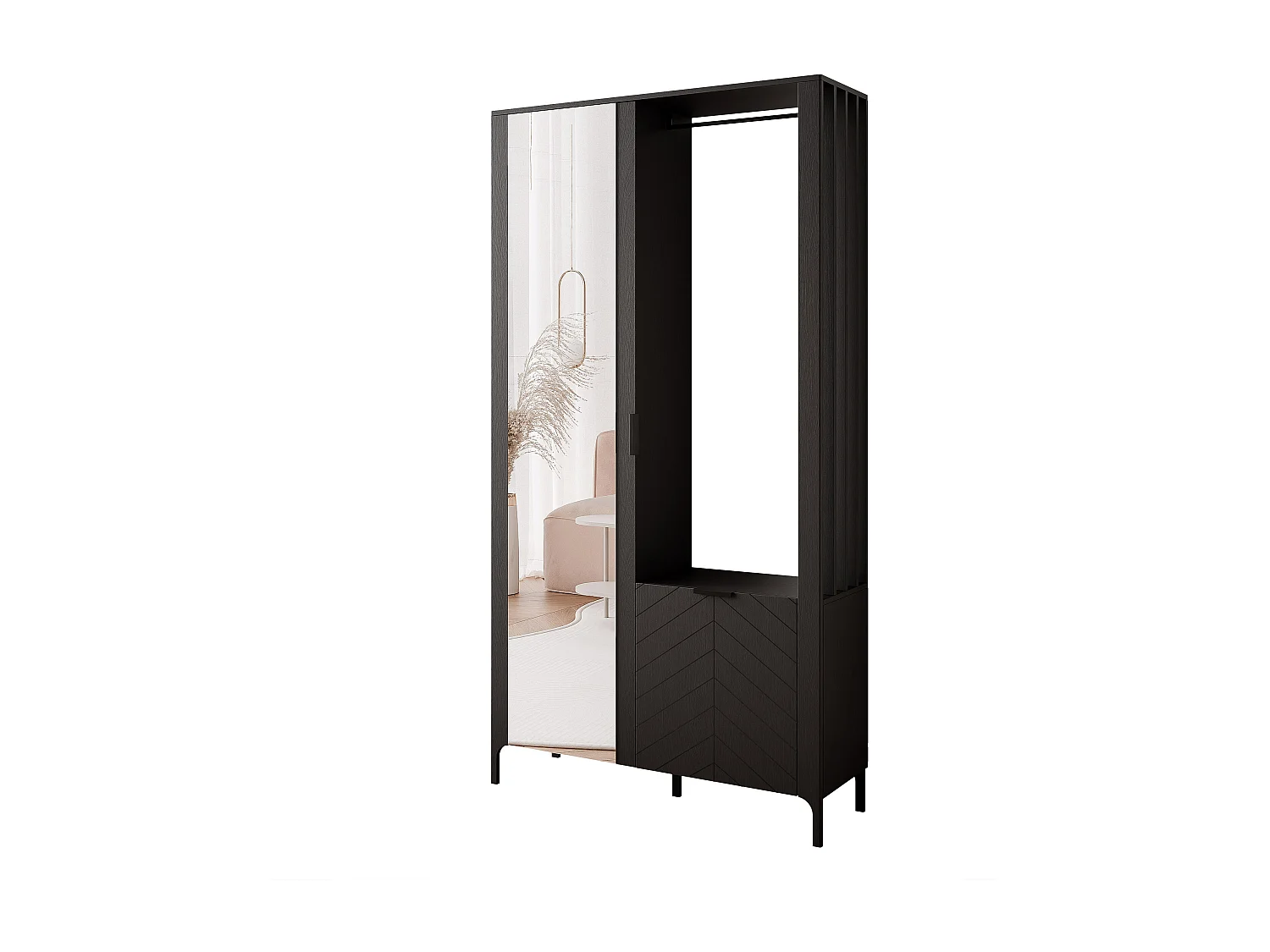 Armoire dressing avec miroir Noir