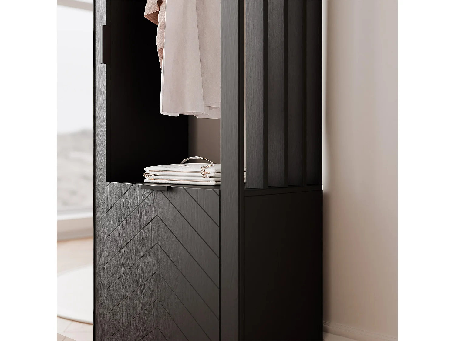 Armoire dressing avec miroir Noir