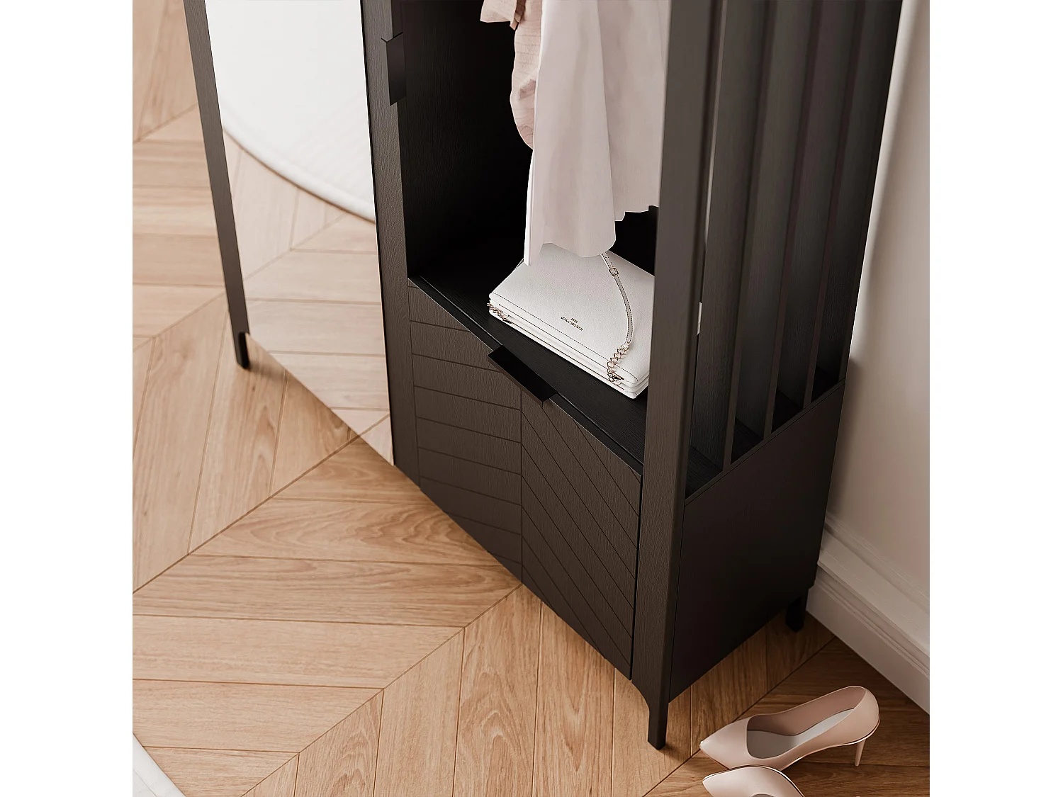 Armoire dressing avec miroir Noir