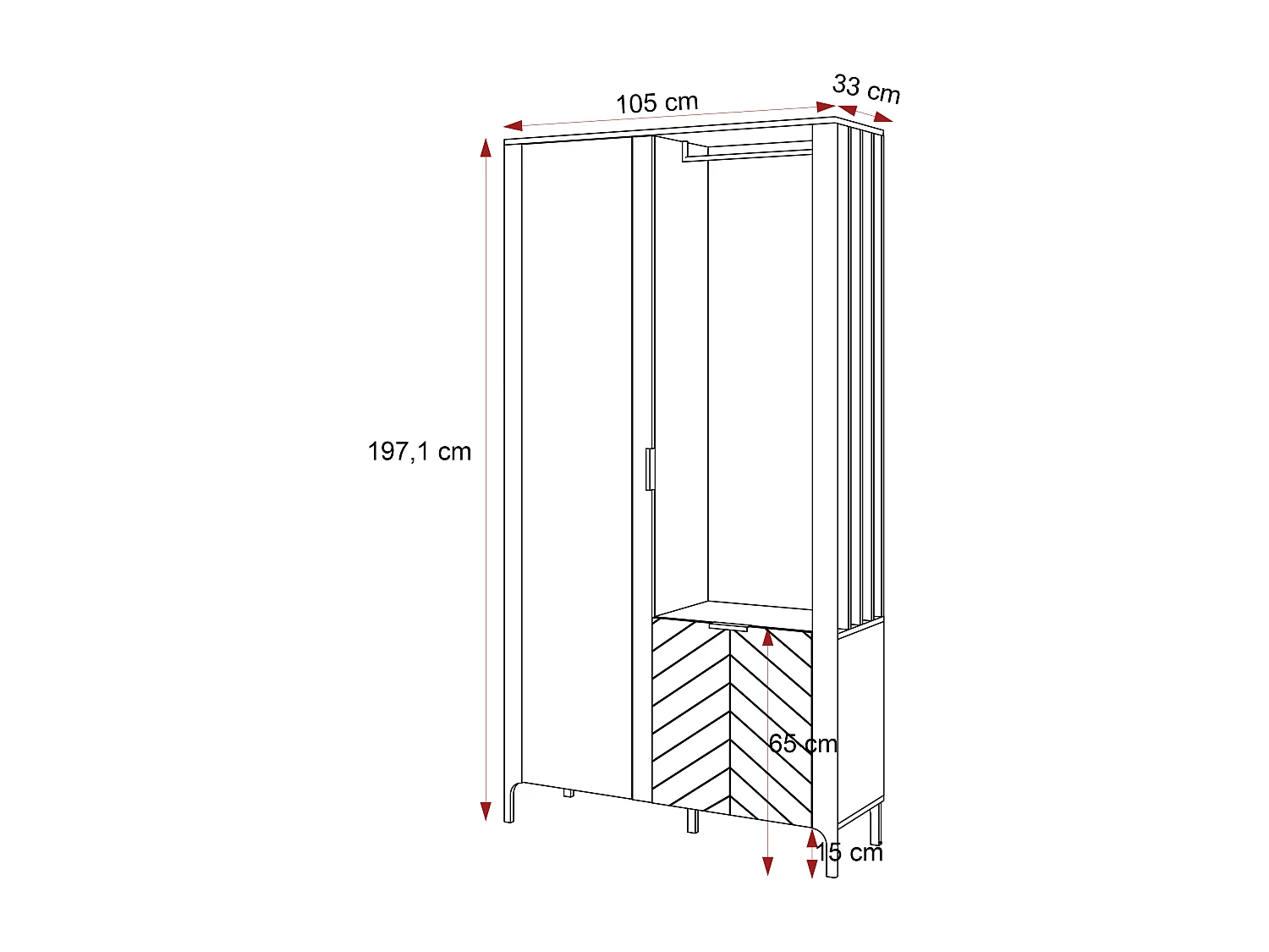 Armoire dressing avec miroir Noir