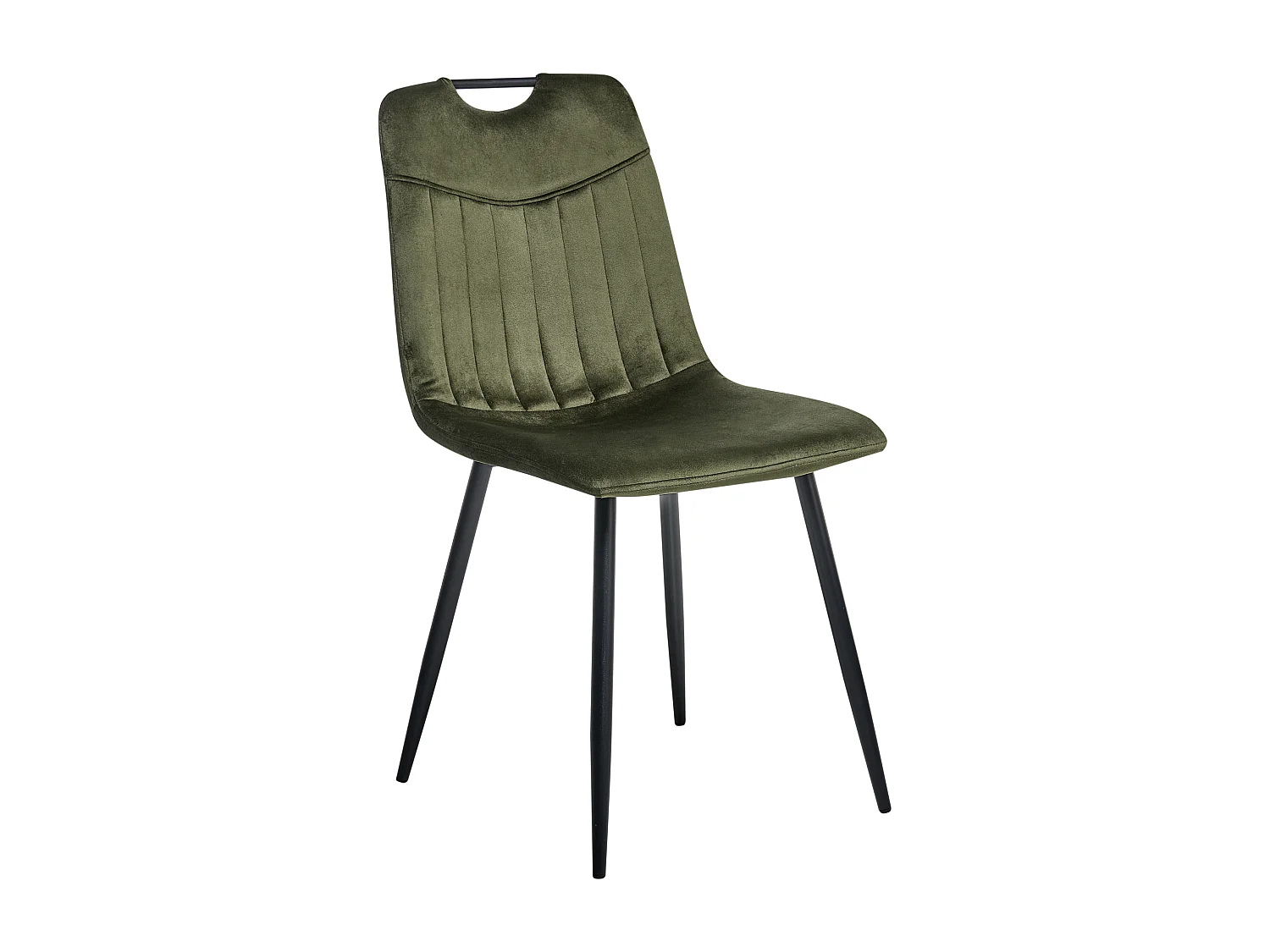 Lot de 4 chaises de salle à manger ARGYLE Velours Vert foncé