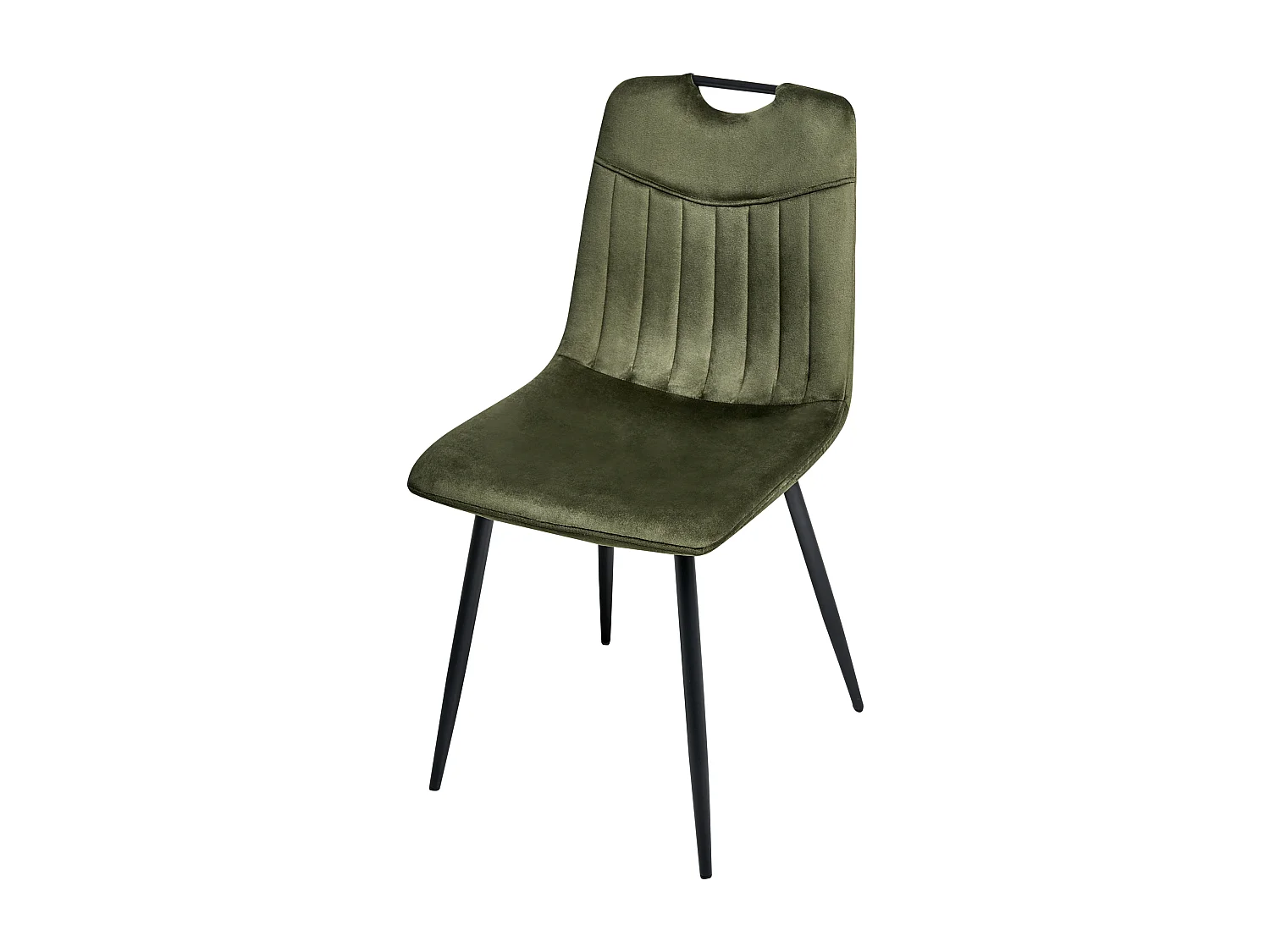 Lot de 4 chaises de salle à manger ARGYLE Velours Vert foncé