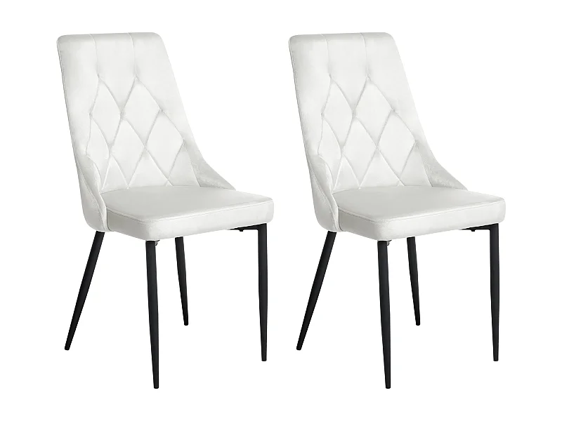Lot de 2 chaises de salle à manger AVENIR Velours Blanc cassé