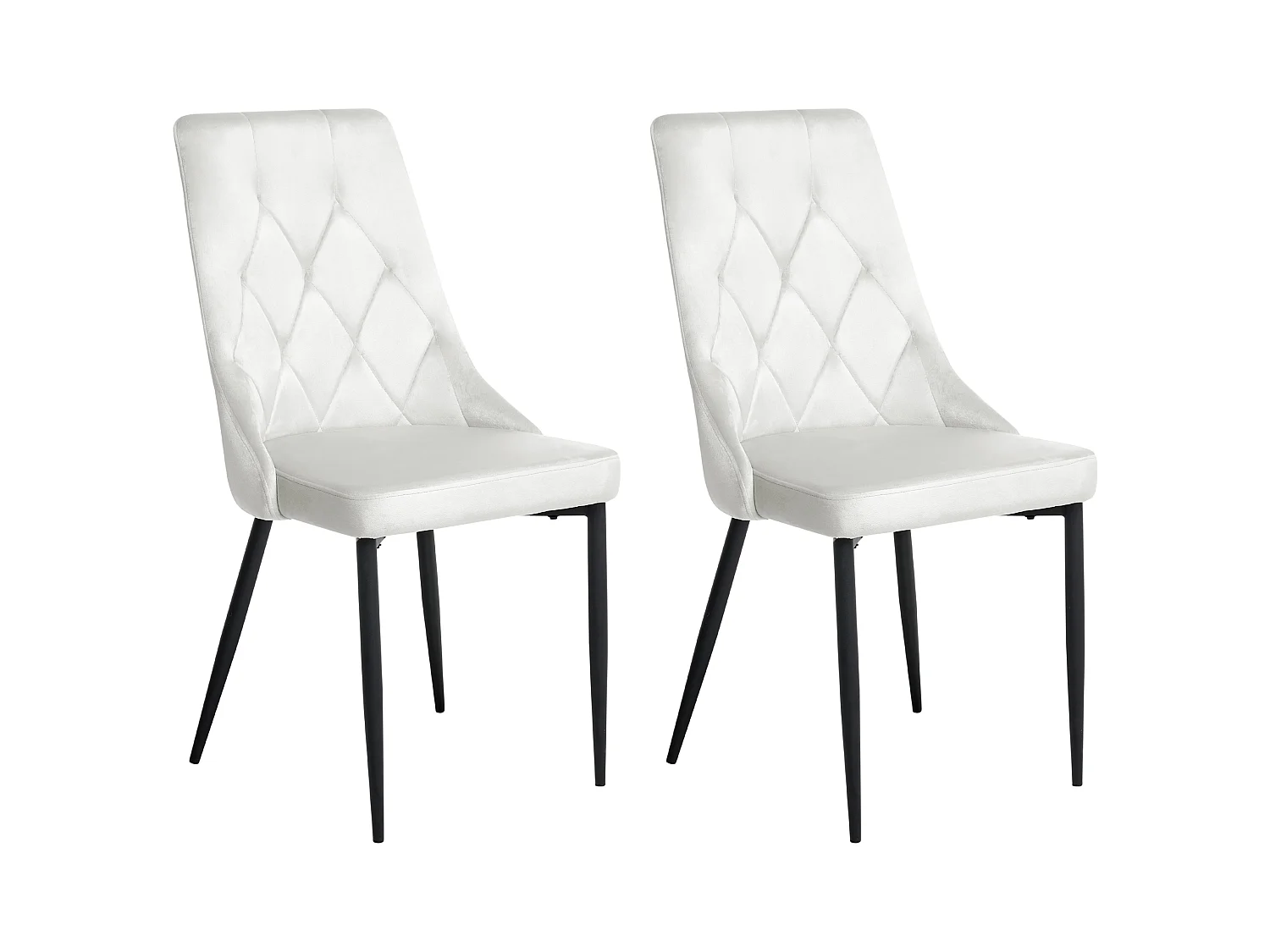 Lot de 2 chaises de salle à manger AVENIR Velours Blanc cassé
