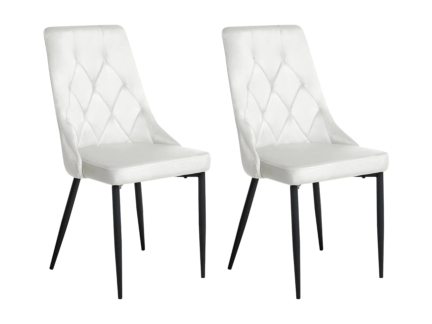 Lot de 2 chaises de salle à manger AVENIR Velours Blanc cassé