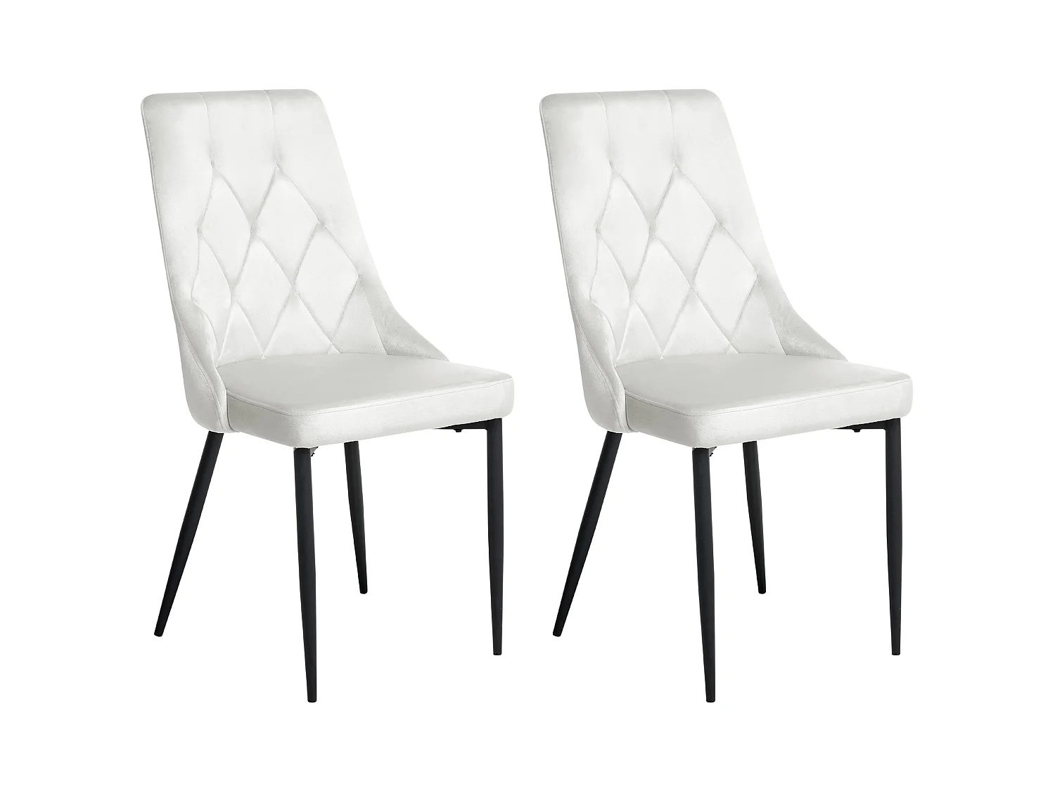 Set of 2 Dining Chairs AVENIR Velvet Off-White
