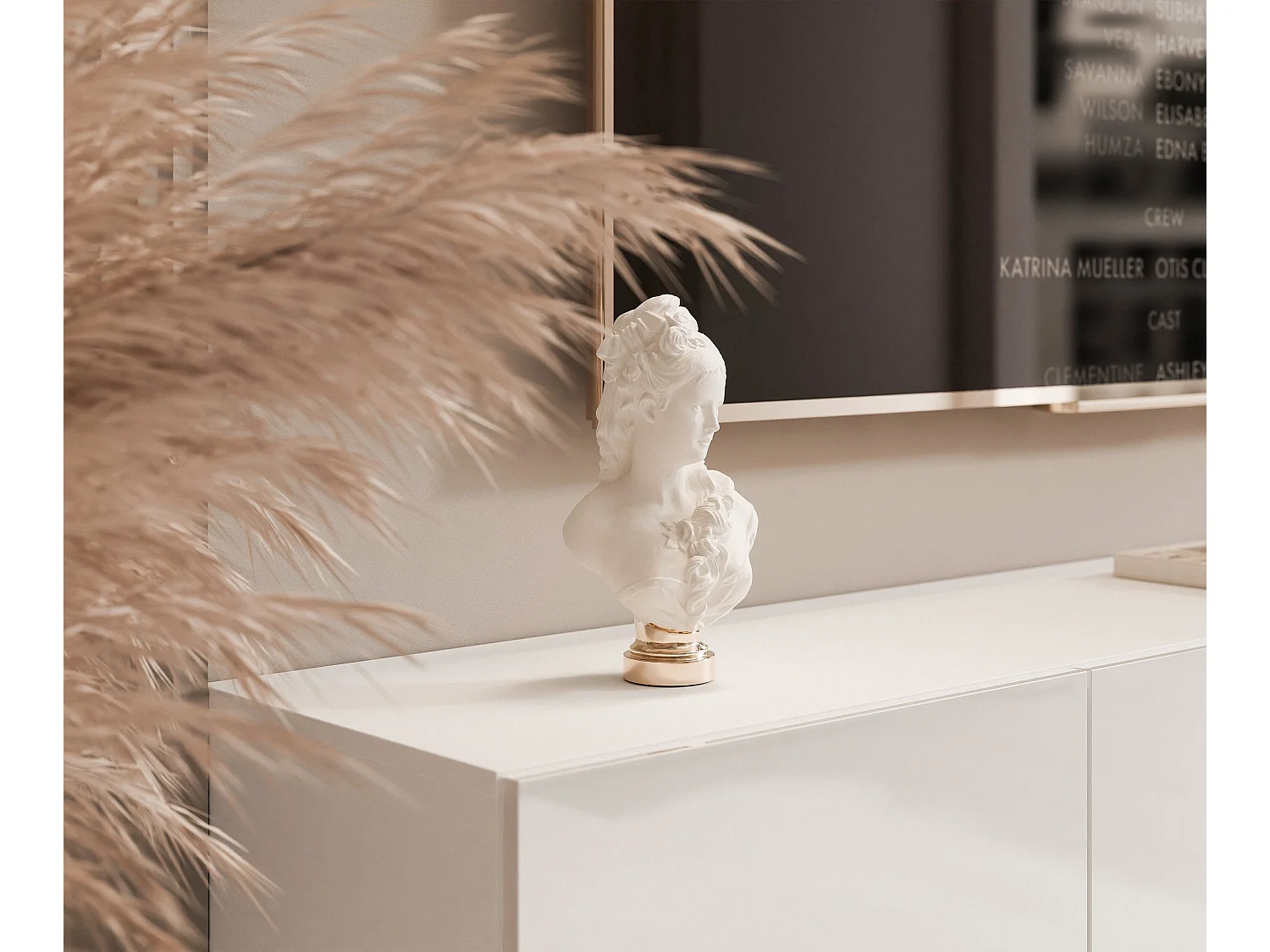 Meuble TV avec LED ANGEL 200 cm blanc brillant