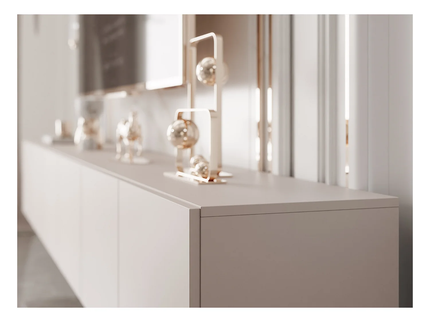 Meuble TV avec LED ANGEL 300 cm cachemire