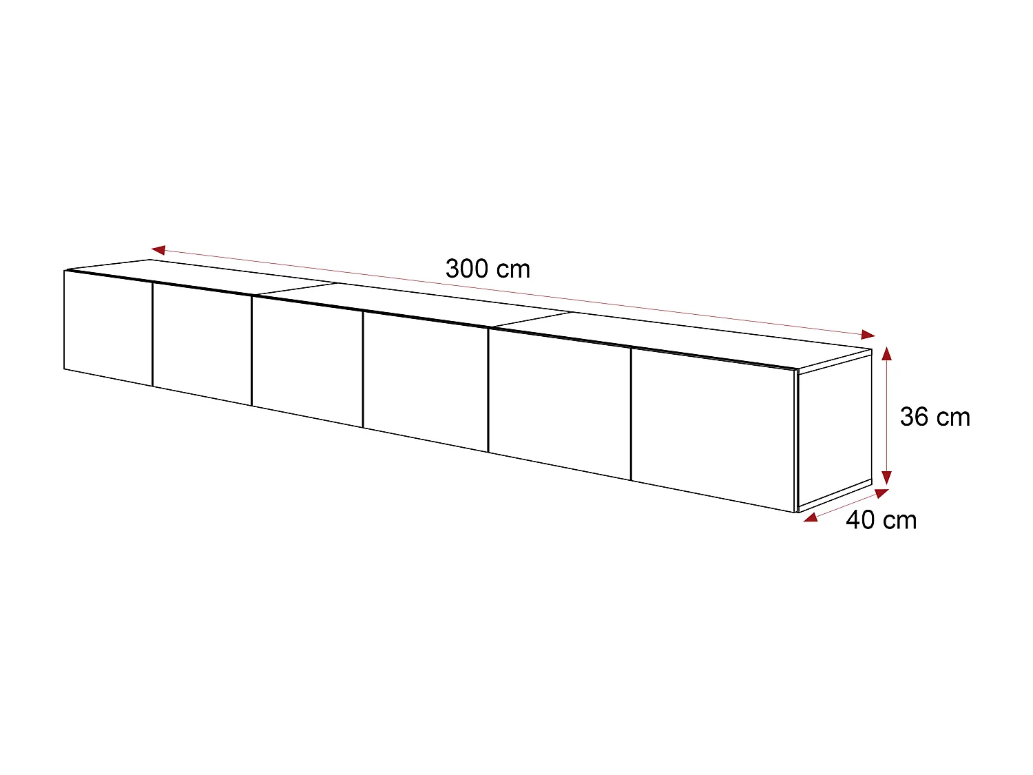 Meuble TV avec LED ANGEL 300 cm cachemire