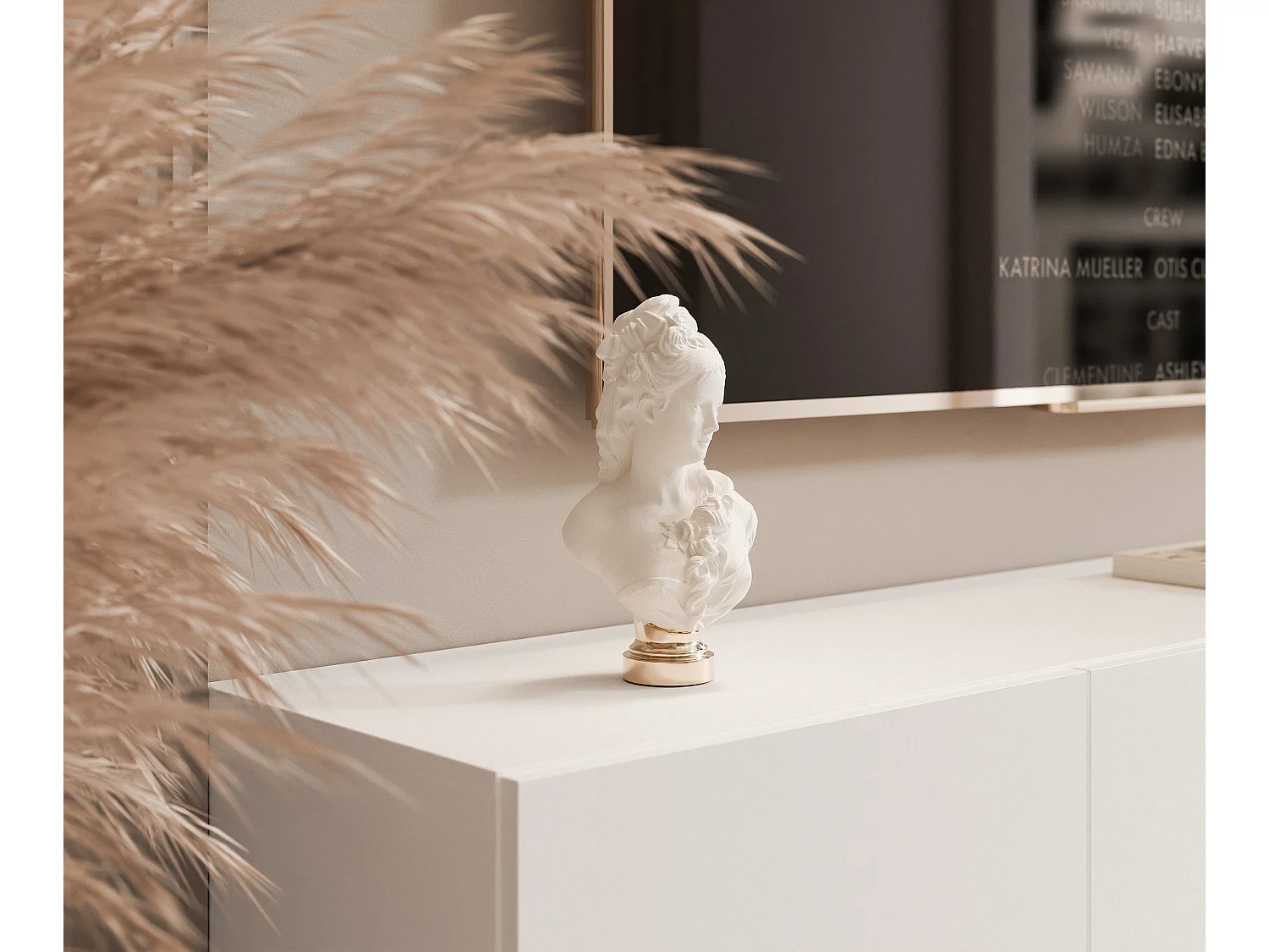 Meuble TV avec LED ANGEL 200 cm blanc mat