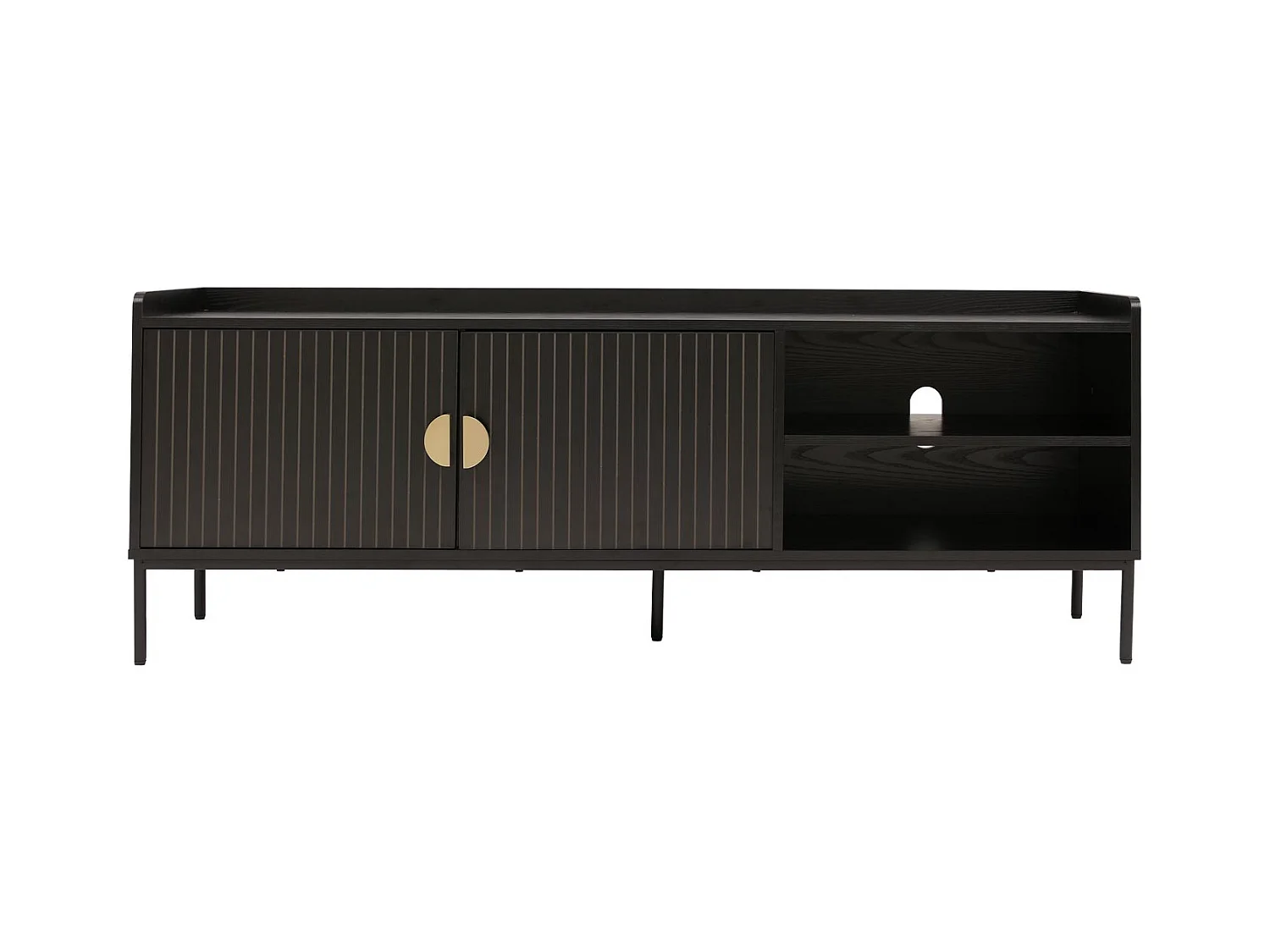 Drzwi do szafki pod telewizor MCW-O39,  wygląd drewna, czarny