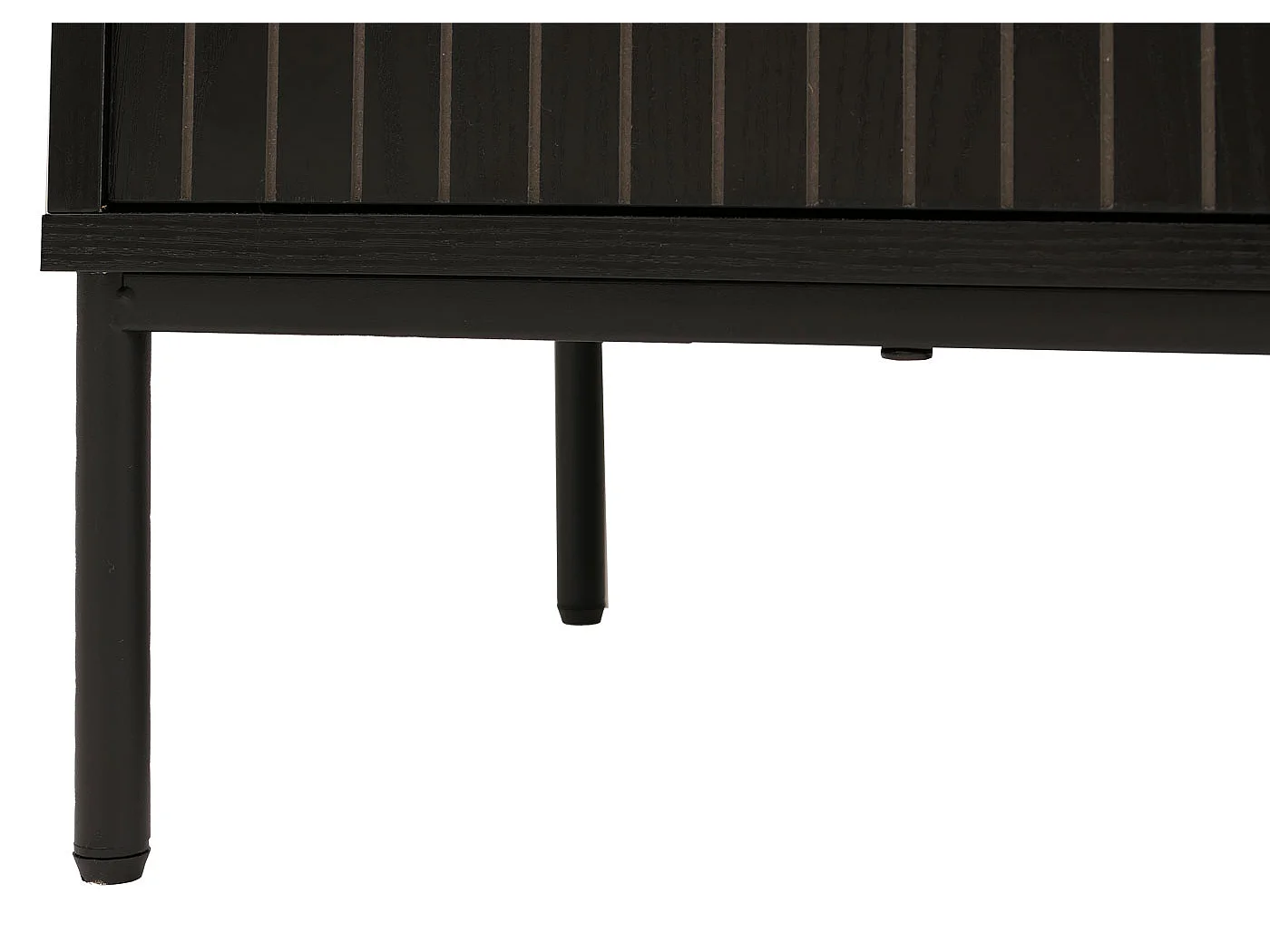 Meuble TV avec portes MCW-O39,  aspect bois noir