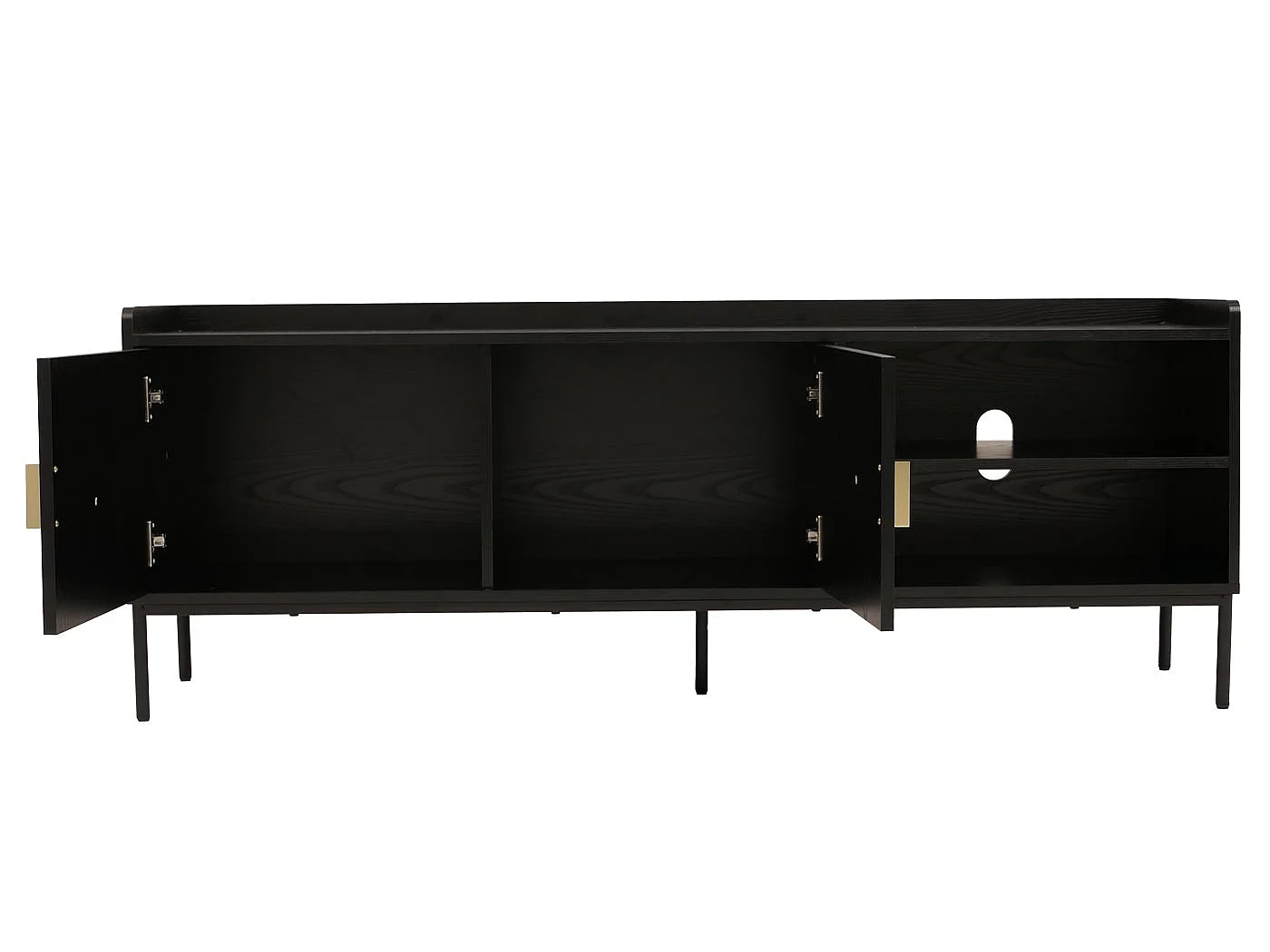 TV Stand Doors MCW-O39,  black wood-effect
