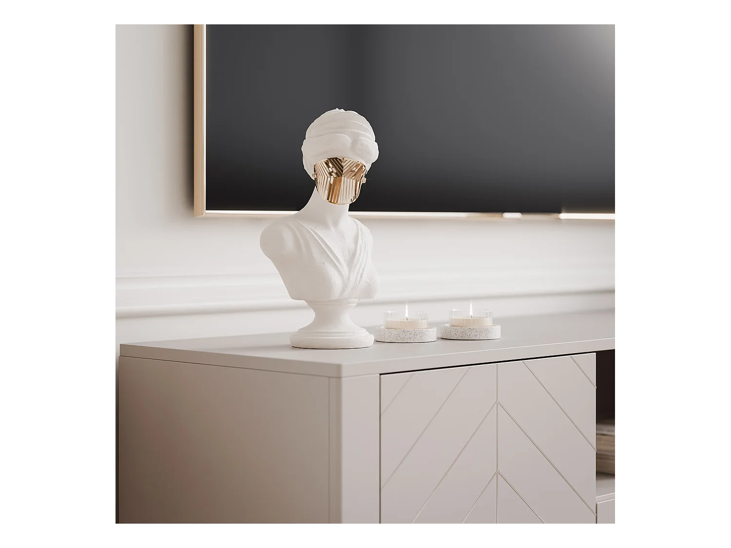 Meuble TV - 160 cm - LORIEN - Cachemire