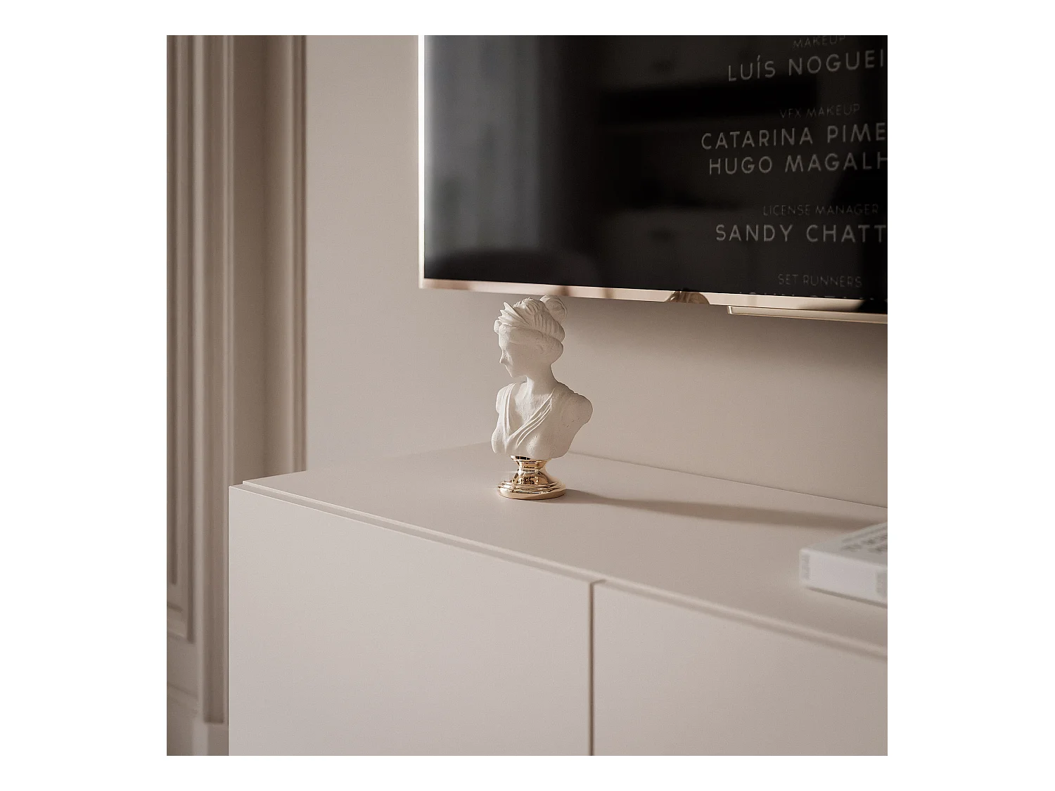 Meuble TV avec LED ANGEL 100 cm cachemire