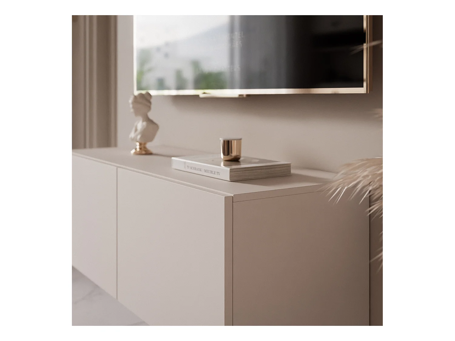 Meuble TV avec LED ANGEL 100 cm cachemire