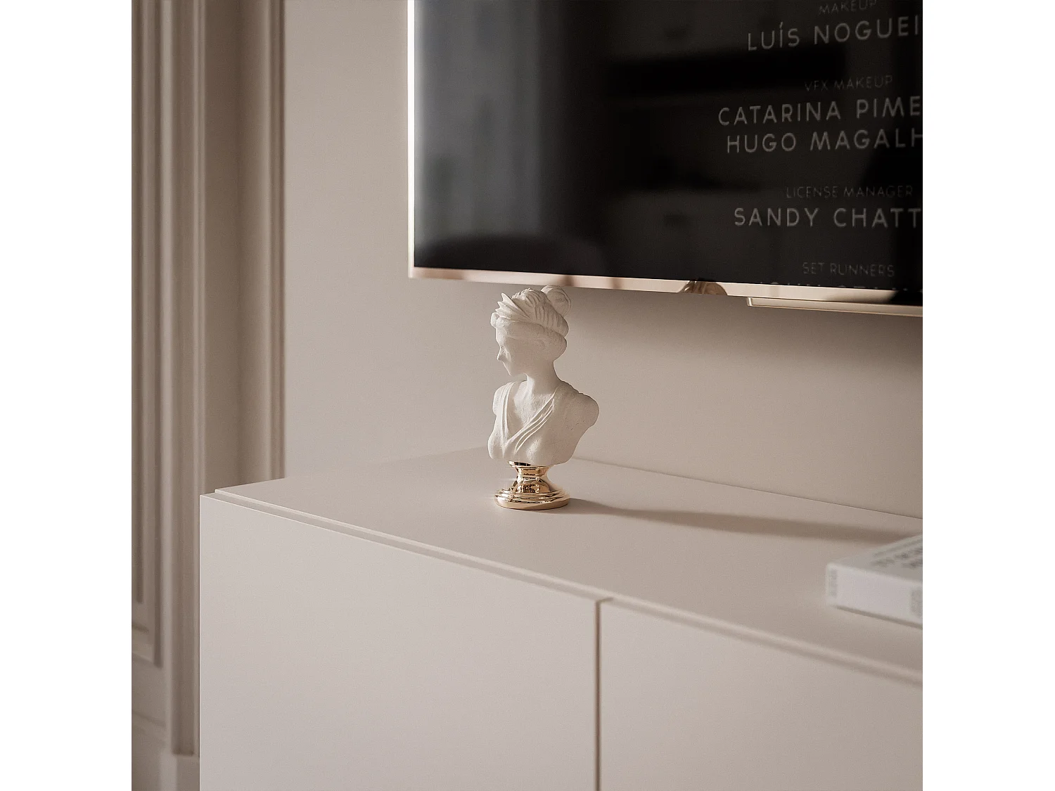 Meuble TV avec LED ANGEL 100 cm cachemire