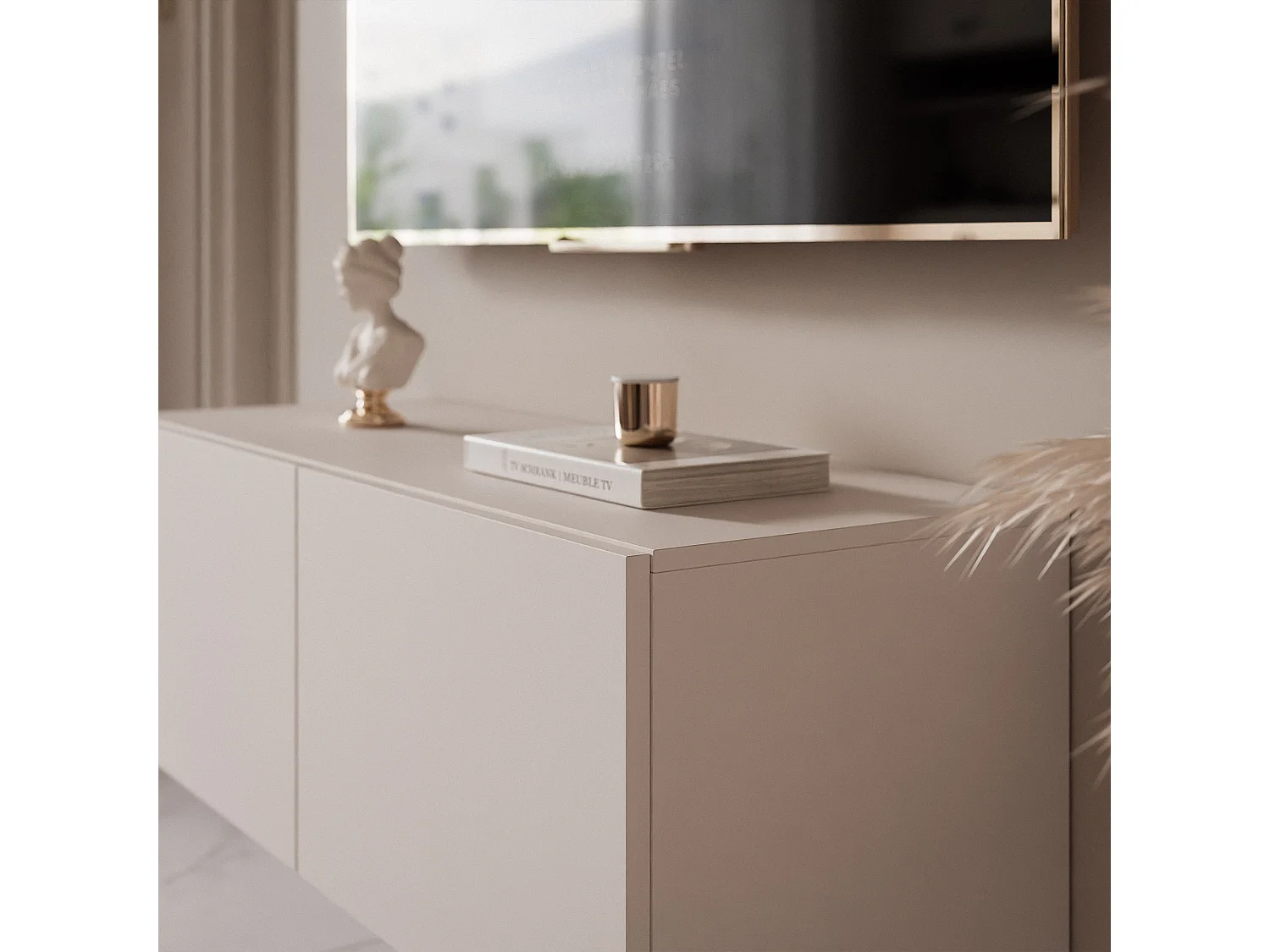 Meuble TV avec LED ANGEL 100 cm cachemire