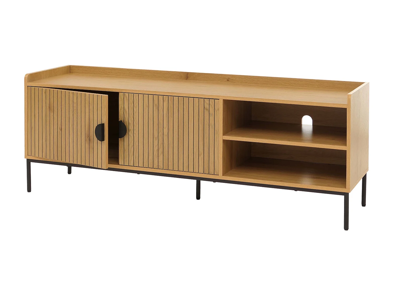 Meuble TV avec portes MCW-O39,  naturel