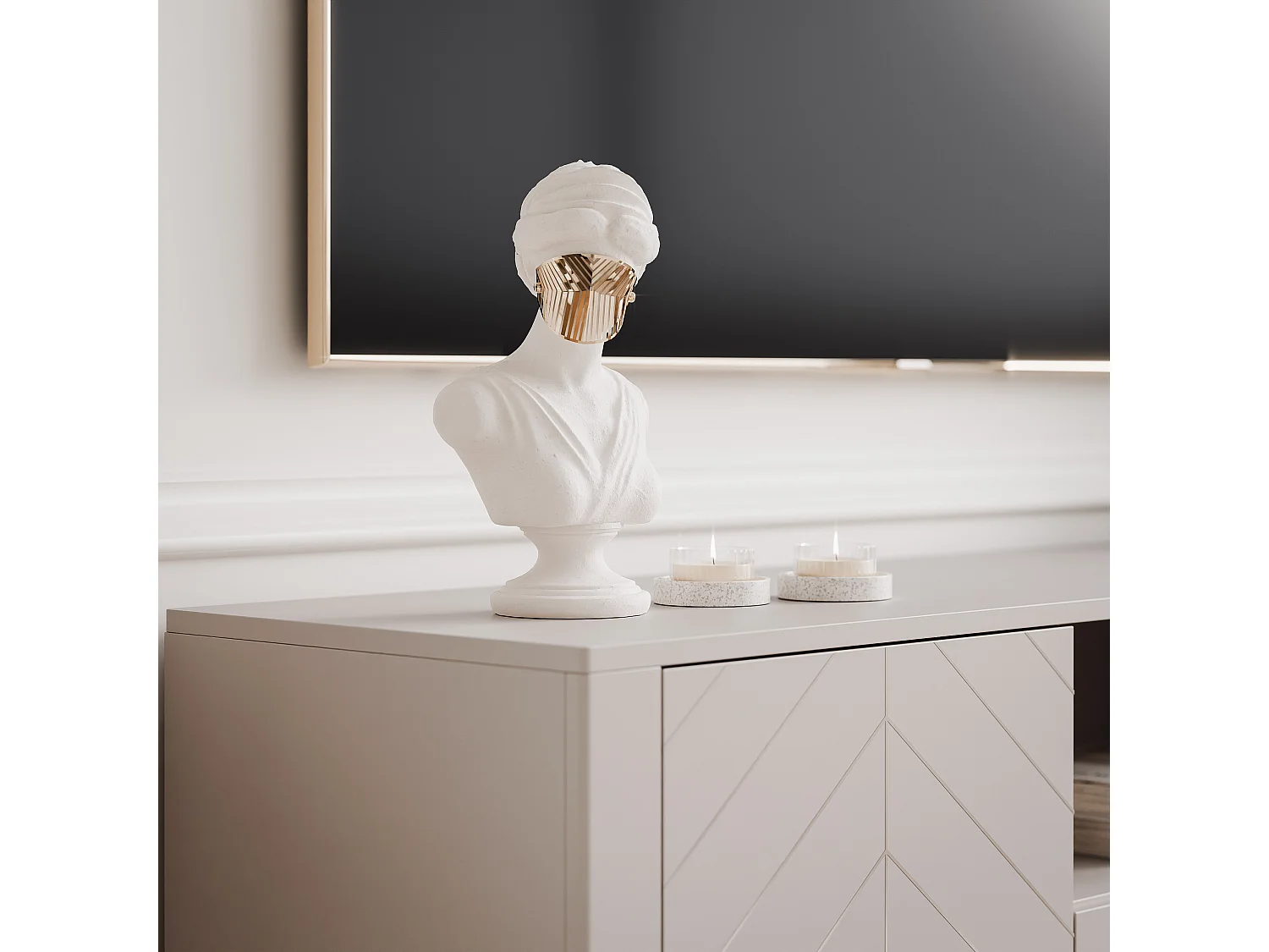 Meuble TV - 135 cm - LORIEN - Cachemire