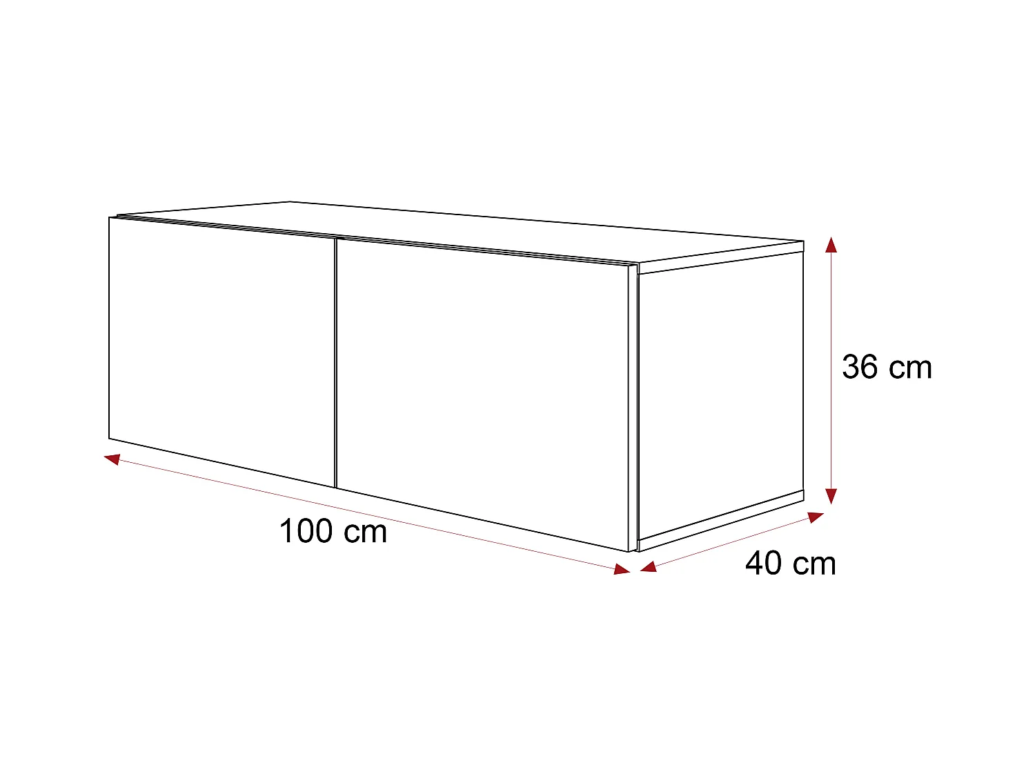 Meuble TV avec LED ANGEL  100 cm blanc mat