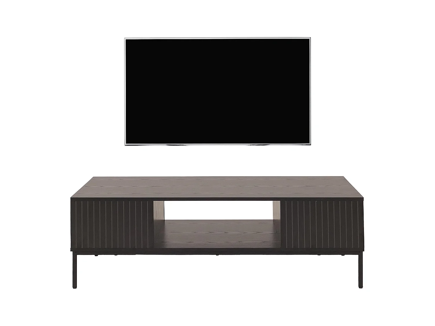 Meuble TV MCW-O39,  aspect bois noir