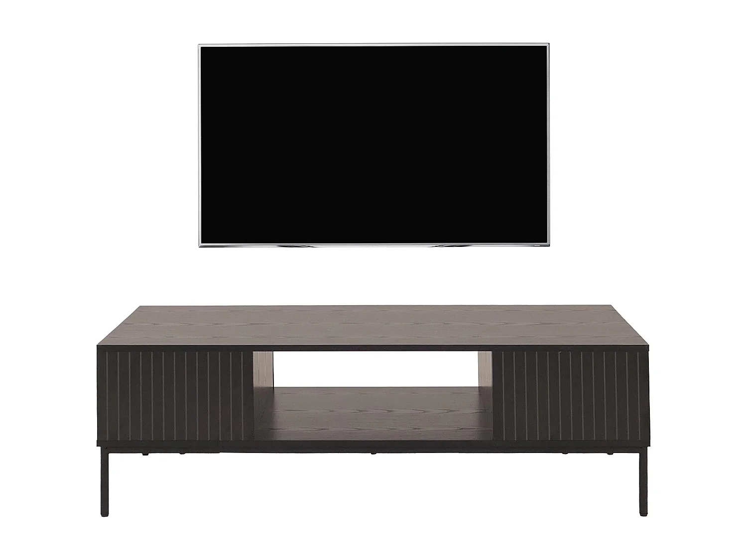 Meuble TV MCW-O39,  aspect bois noir