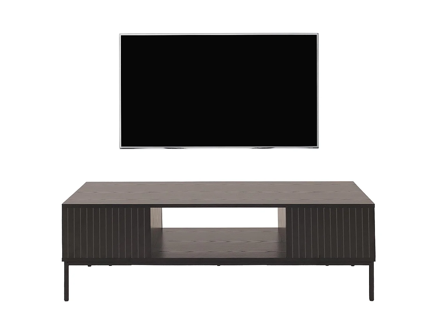 Meuble TV MCW-O39,  aspect bois noir