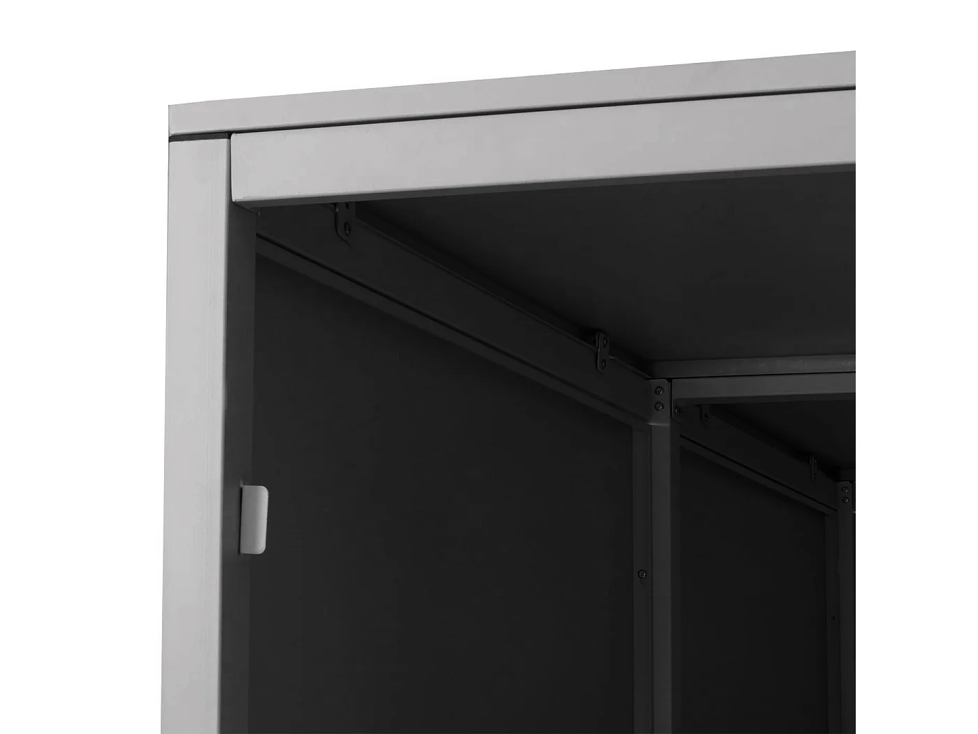 Garage per 2 biciclette MCW-L56c, rimessa con deposito, in metallo con serratura 160x113x209cm ~ grigio chiaro