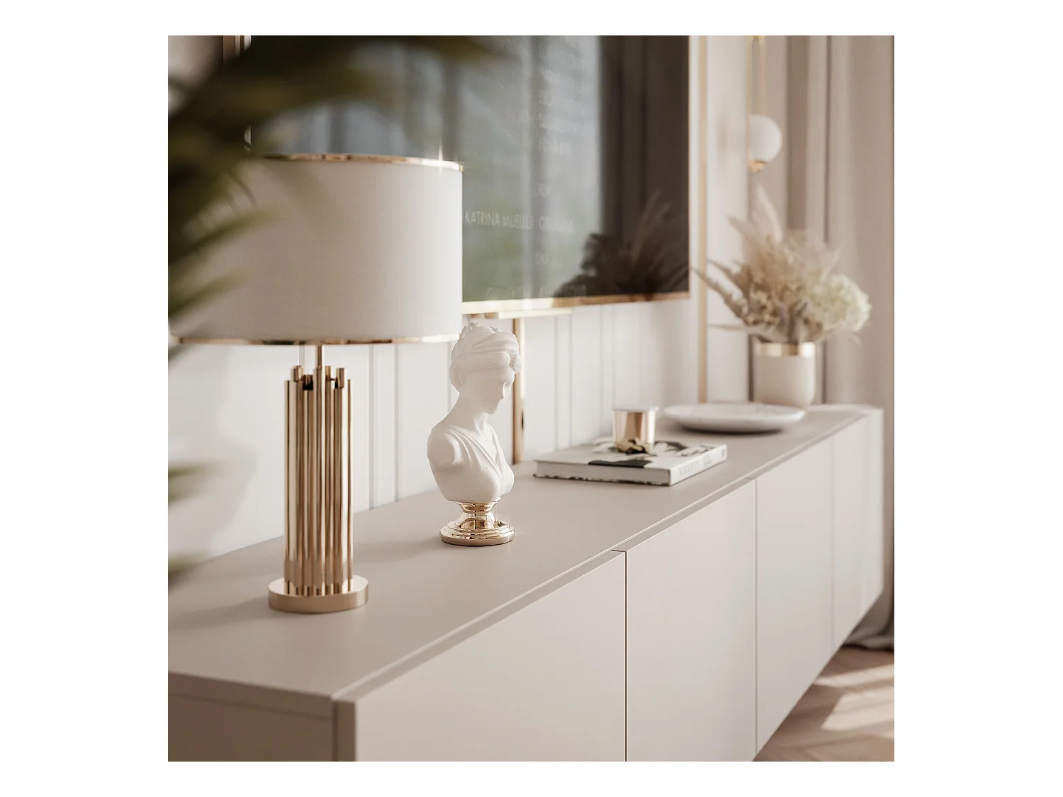 Meuble TV avec LED ANGEL 200 cm cachemire