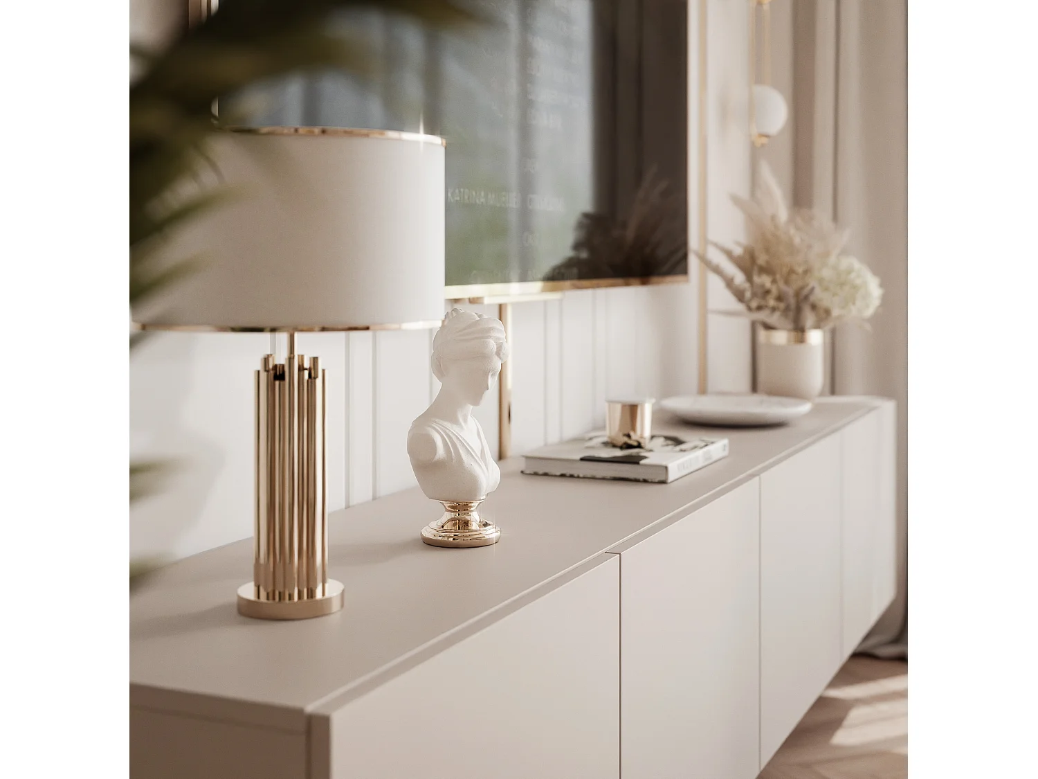 Meuble TV avec LED ANGEL 200 cm cachemire