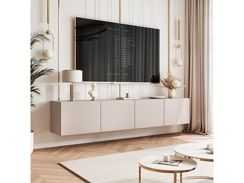 Meuble TV avec LED ANGEL 200 cm cachemire