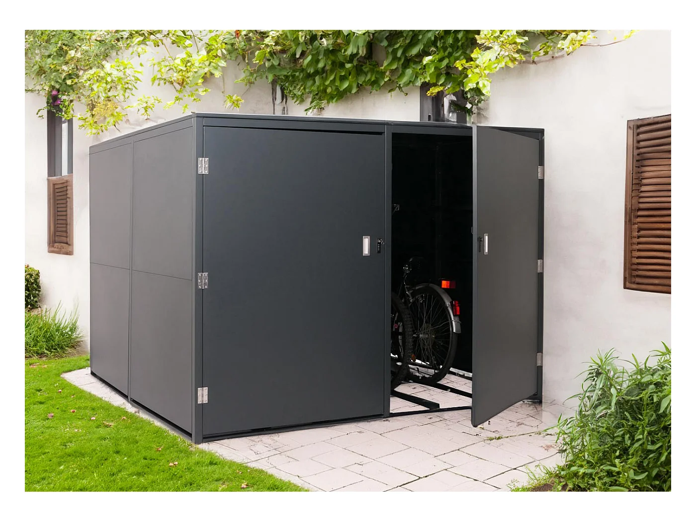 Garaż na 4 rowery MCW-L56c,  antracytowy