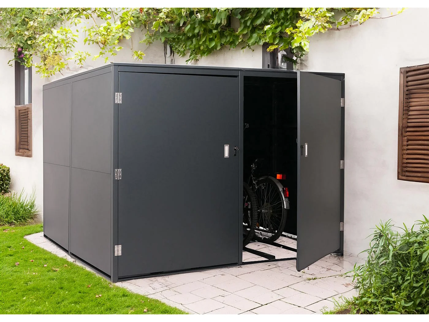 Garaż na 4 rowery MCW-L56c,  antracytowy
