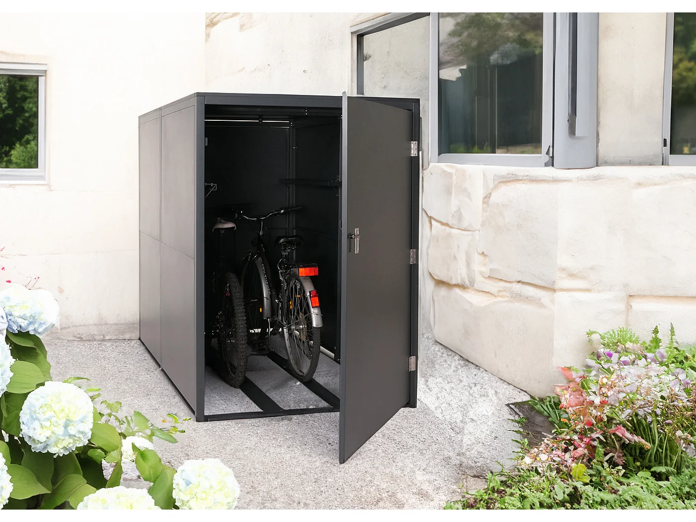 2er-Fahrradgarage MCW-L56c, Anthrazit