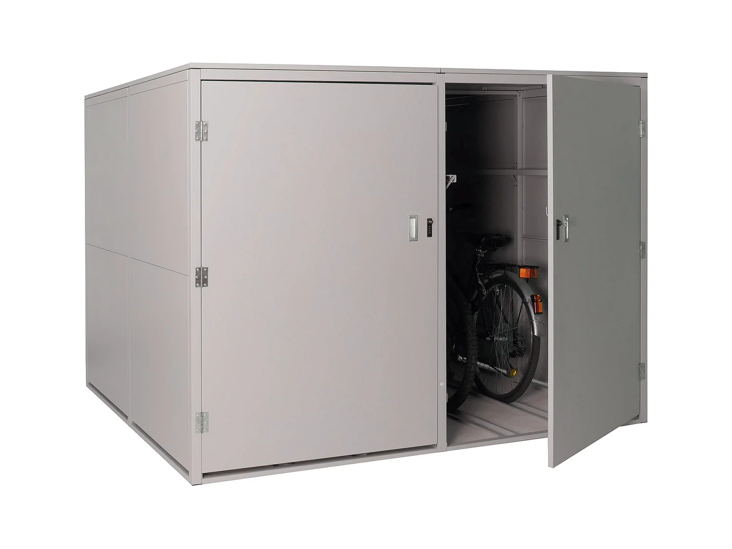 4er-Fahrradgarage MCW-L56c, Hellgrau