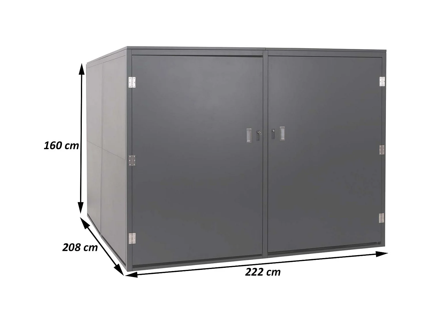 4er-Fahrradgarage MCW-L56c, Hellgrau