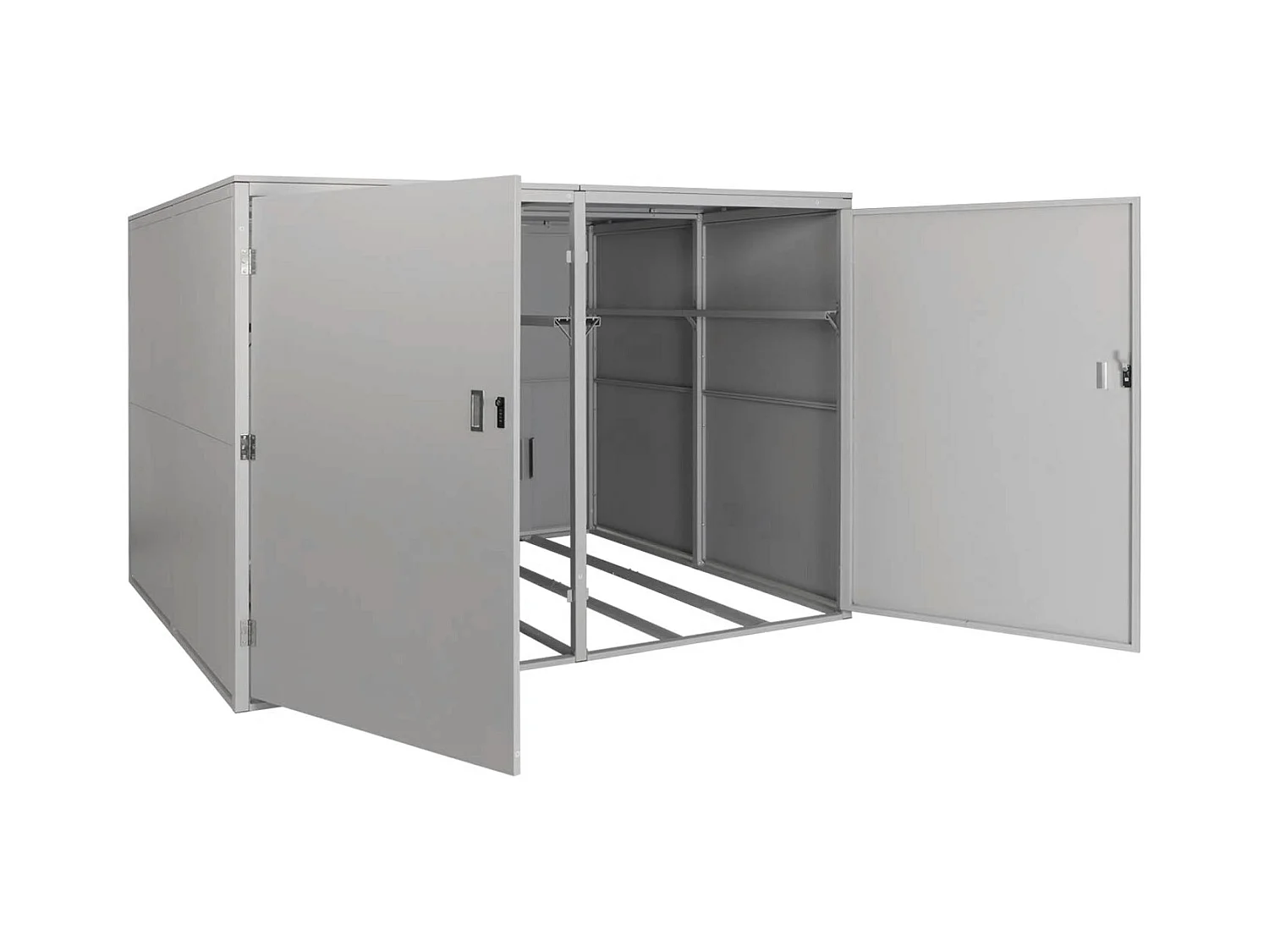 4er-Fahrradgarage MCW-L56c, Hellgrau