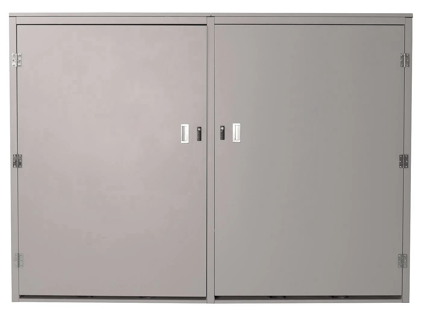 Garage per 4 biciclette MCW-L56c, rimessa con deposito, in metallo con serratura 160x222x208cm ~ grigio chiaro