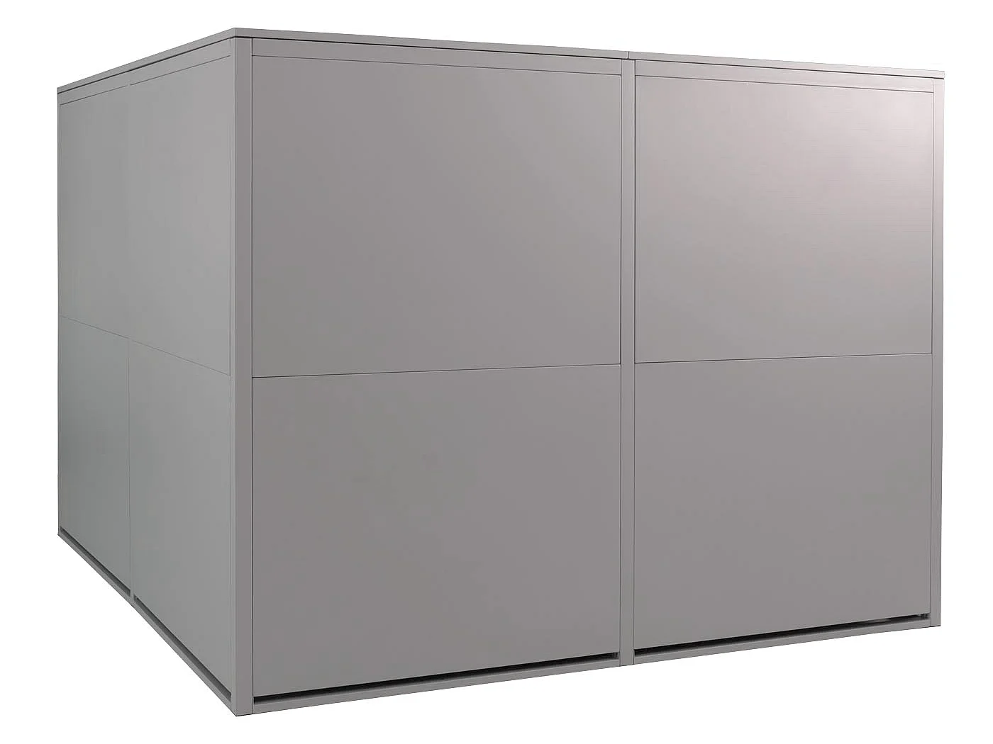 Garage per 4 biciclette MCW-L56c, rimessa con deposito, in metallo con serratura 160x222x208cm ~ grigio chiaro