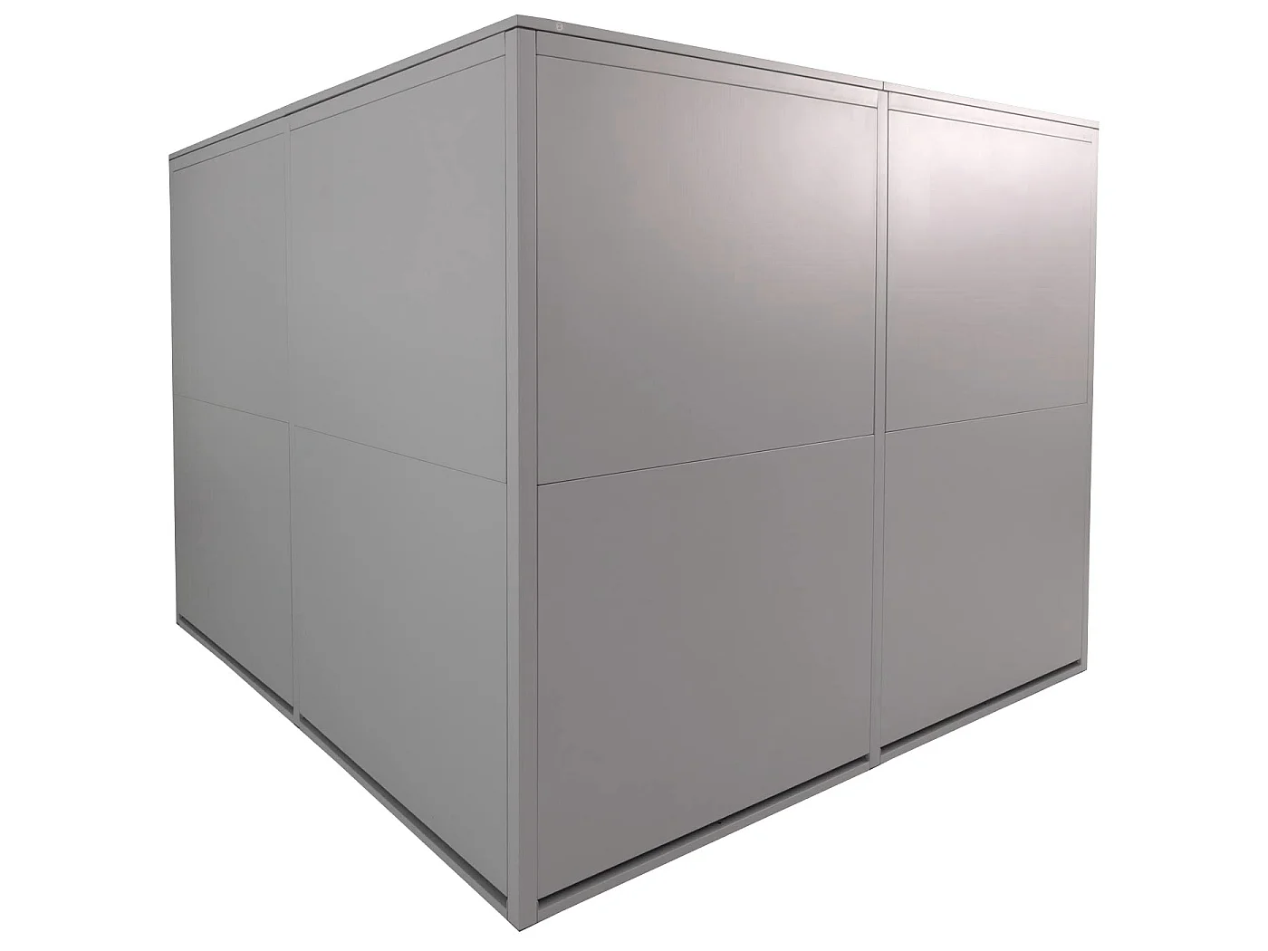 Garage per 4 biciclette MCW-L56c, rimessa con deposito, in metallo con serratura 160x222x208cm ~ grigio chiaro