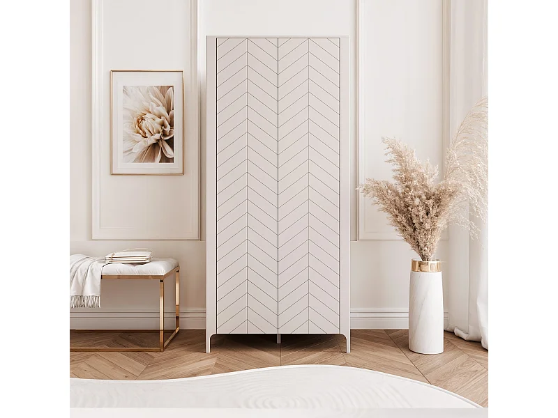 Armoire 2 portes et 6 étagères - 90 cm - Cachemire - LORIEN