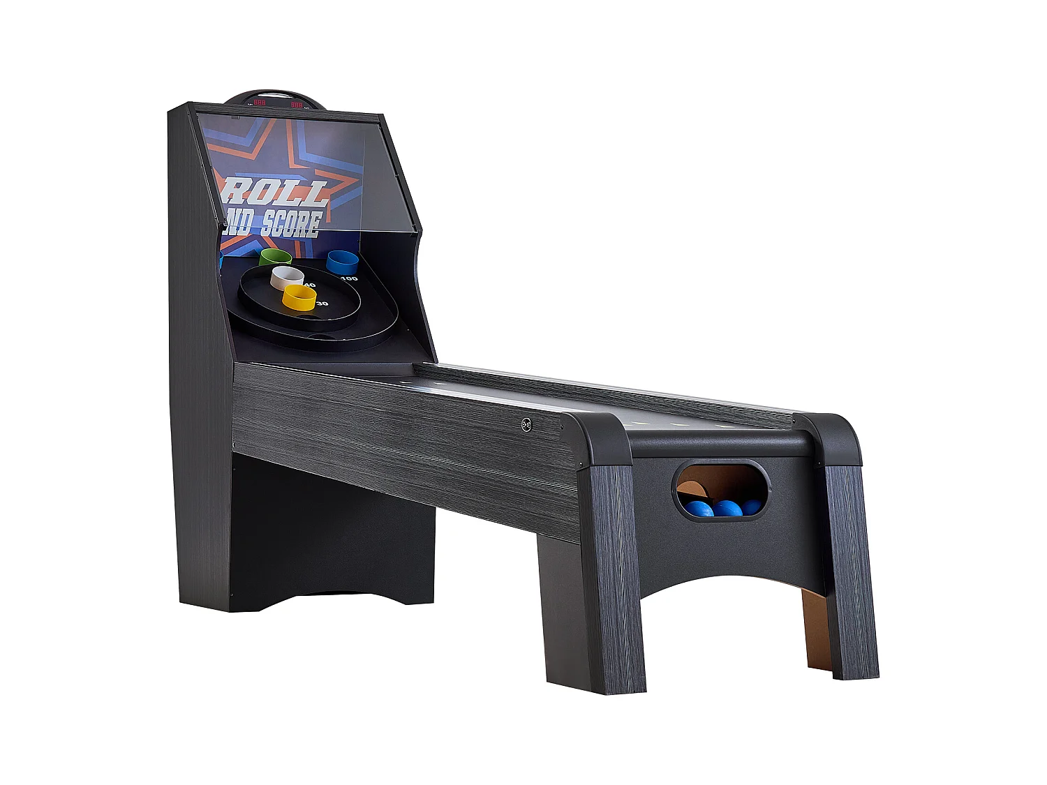 Machine de Skeeball SucceBuy 274cm Lancer et Marquer Table de Jeu d'Arcade Scorer Électronique Salle de Jeux 4 Balles
